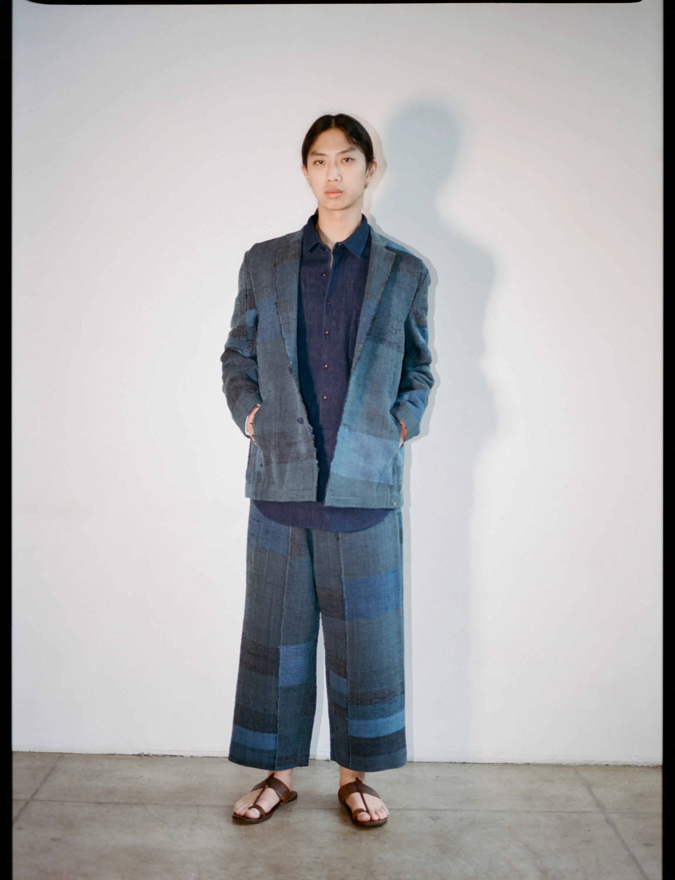 11.11 HAND WOVEN PATCHWORK JACKET - INDIGO - Image 5