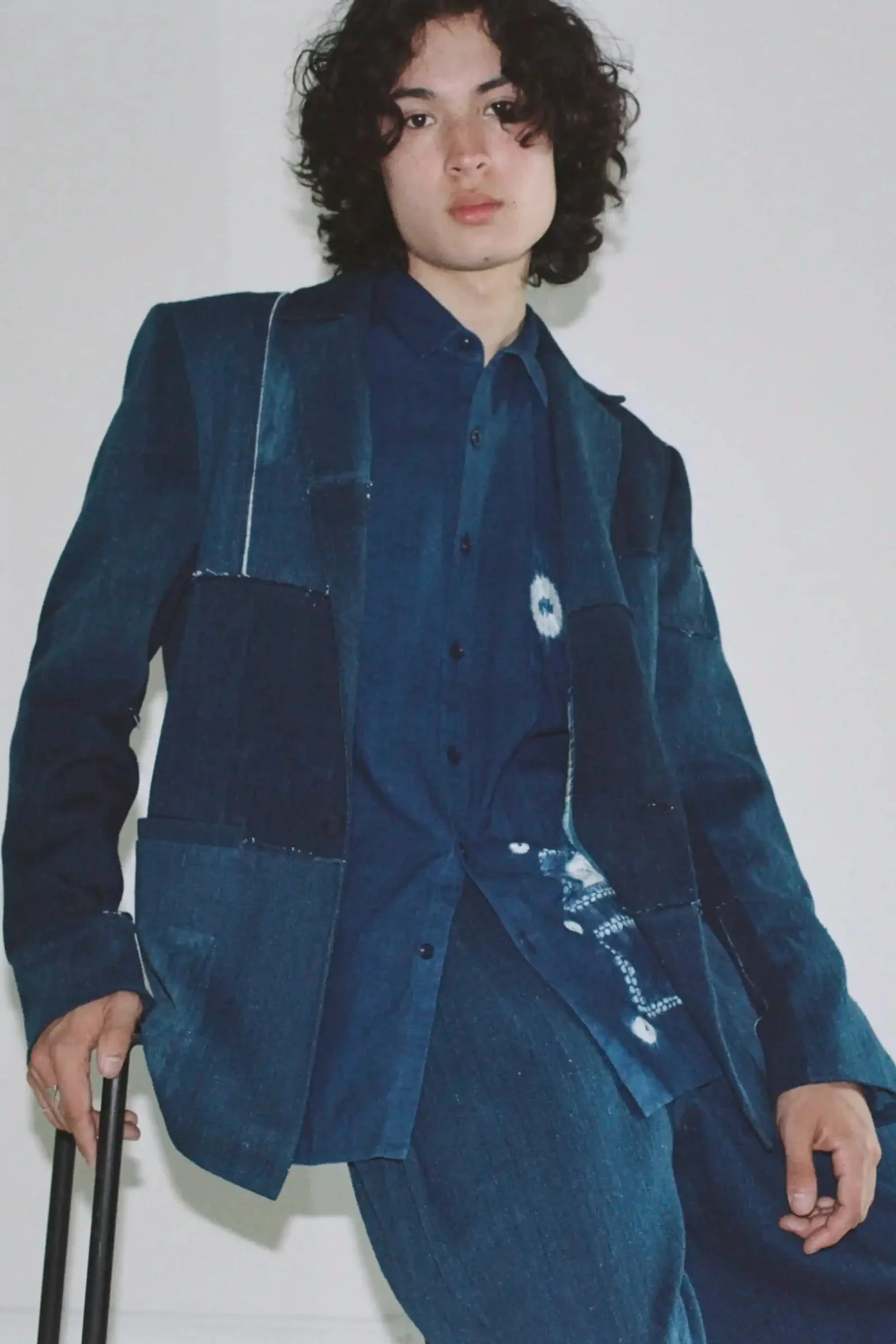 11.11 LOVERS SHIBORI SHIRT - MEDIUM INDIGO - Image 4