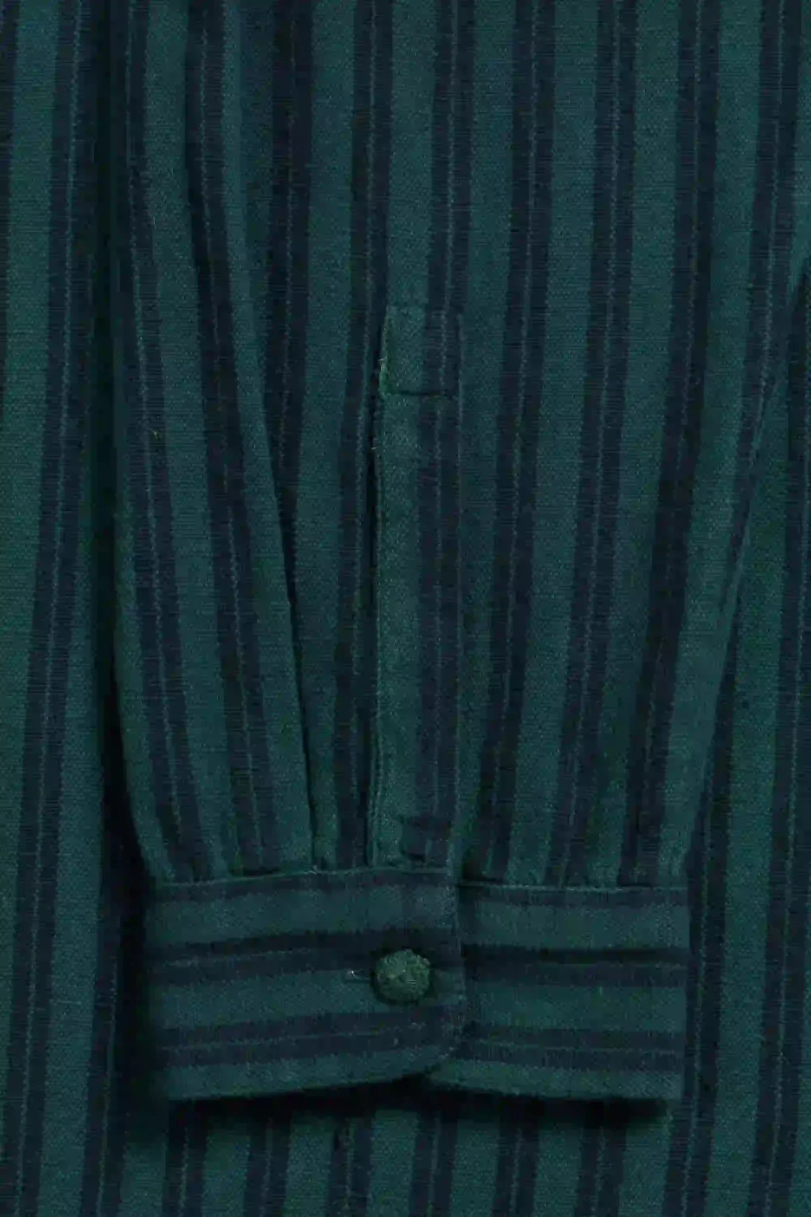 11.11 LOVERS STRIPED SHIRT - BOTTLE GREEN - Image 4