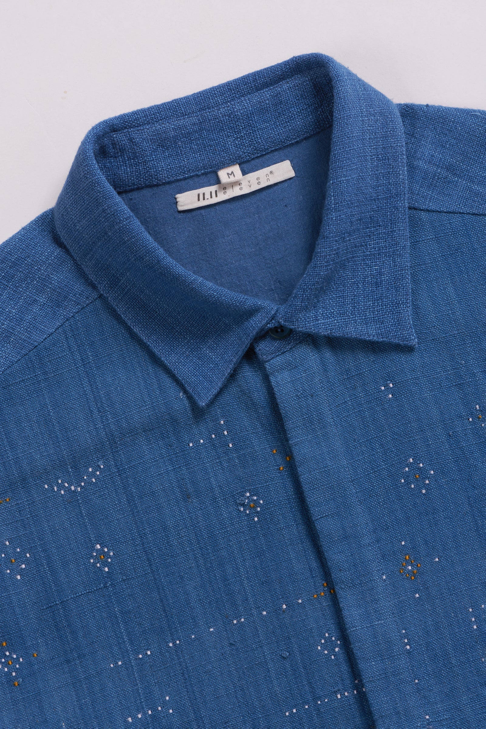 11.11 TANGALIYA WEAVE COTTON SHIRT - INDIGO - Image 3
