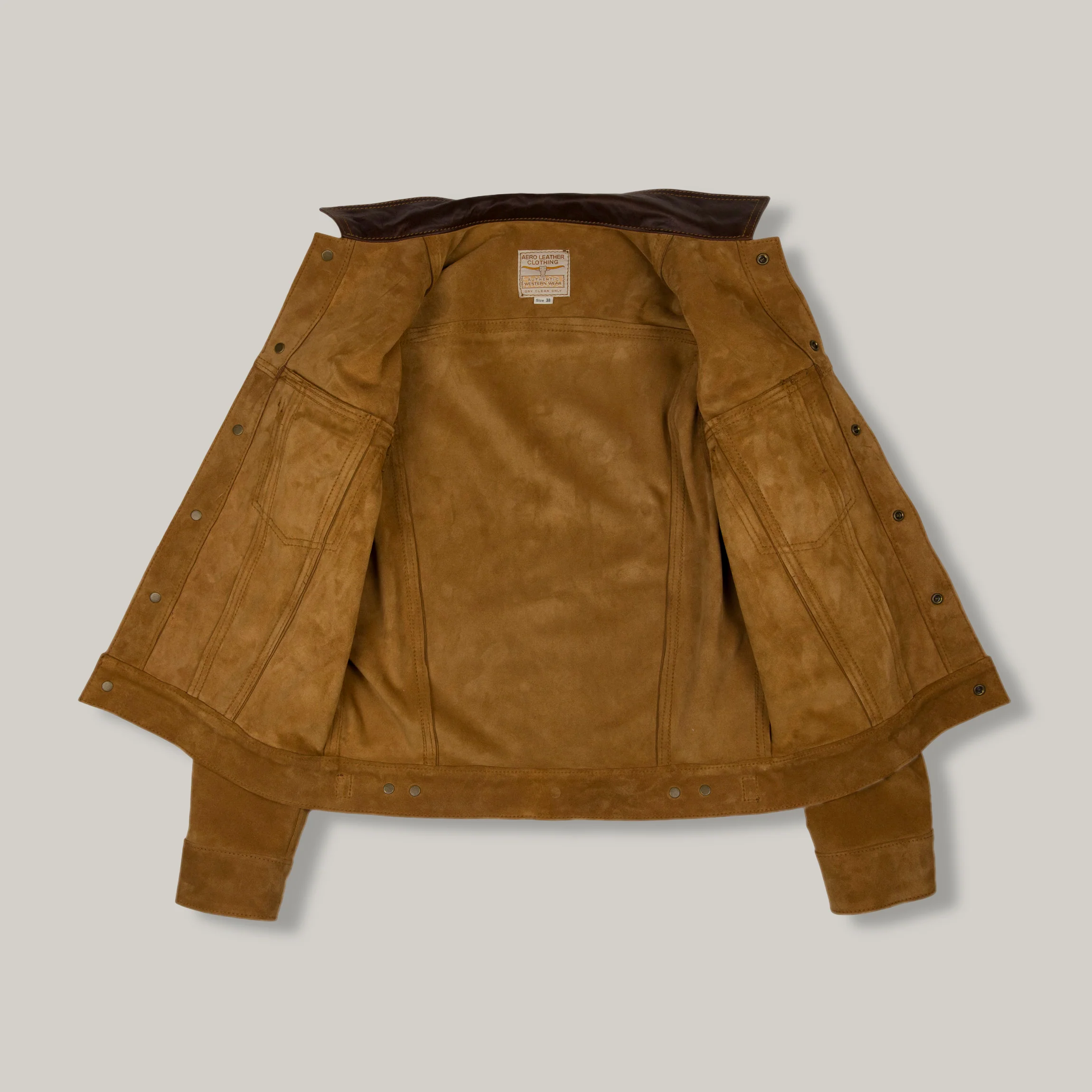 AERO LEATHER TYPE III JEAN JACKET - UNLINED COW SUEDE - Image 3