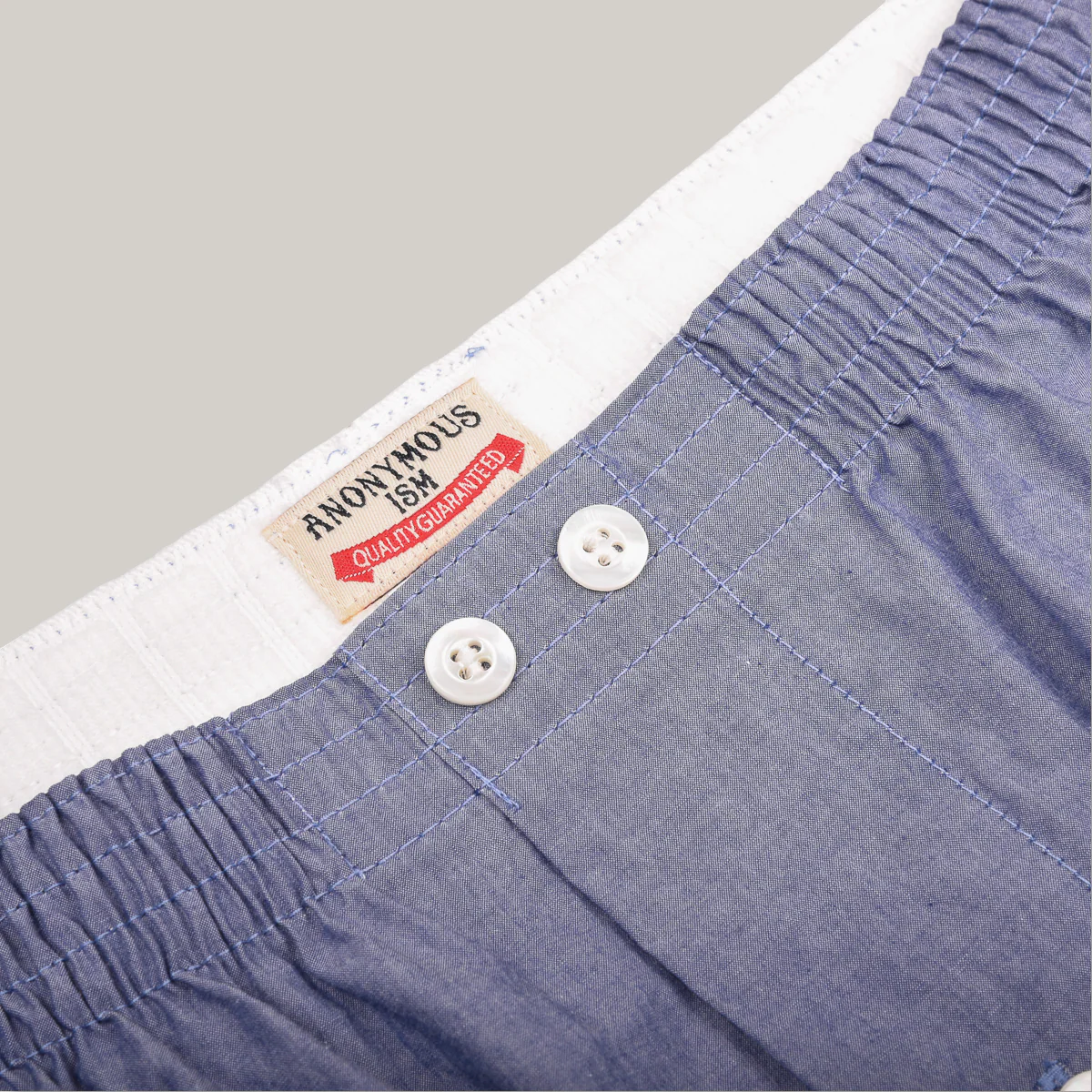 ANONYMOUS ISM FINE TYPEWRITER COTTON BOXER - NAVY MELANGE - Image 3