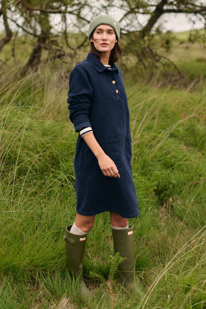 ARMOR LUX LADIES CORDUROY TUNIC DRESS - DARK SEAL - Image 7