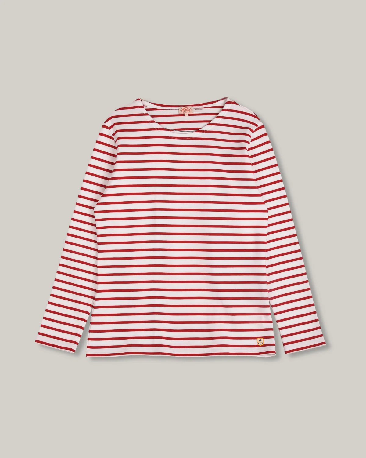ARMOR LUX LADIES HERITAGE BRETON SHIRT L/S - WHITE/ BRAISE