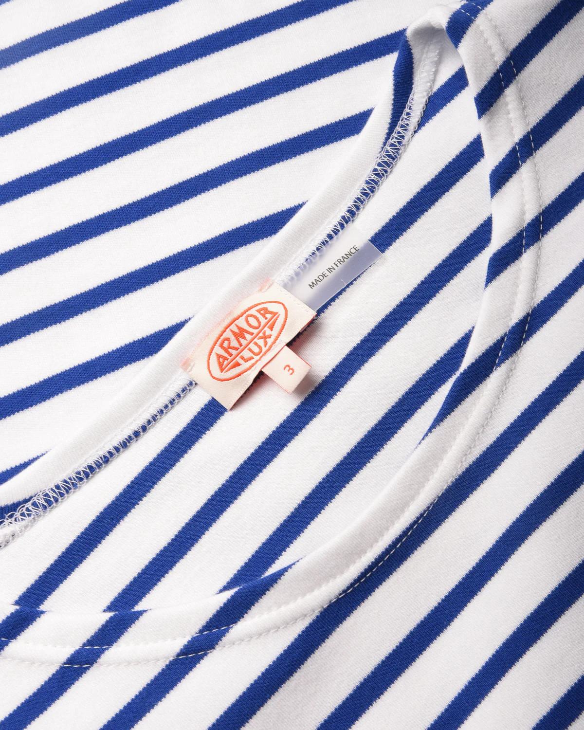 ARMOR LUX LADIES HERITAGE BRETON SHIRT L/S - WHITE/ ETOILE ROYAL BLUE - Image 7