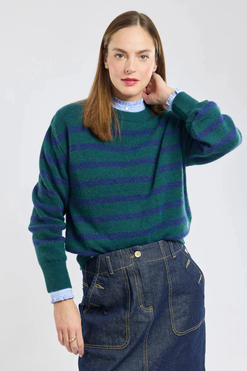 ARMOR LUX LADIES STRIPED SAILOR SWEATER - DARK SEA/ TWILIGHT BLUE - Image 3