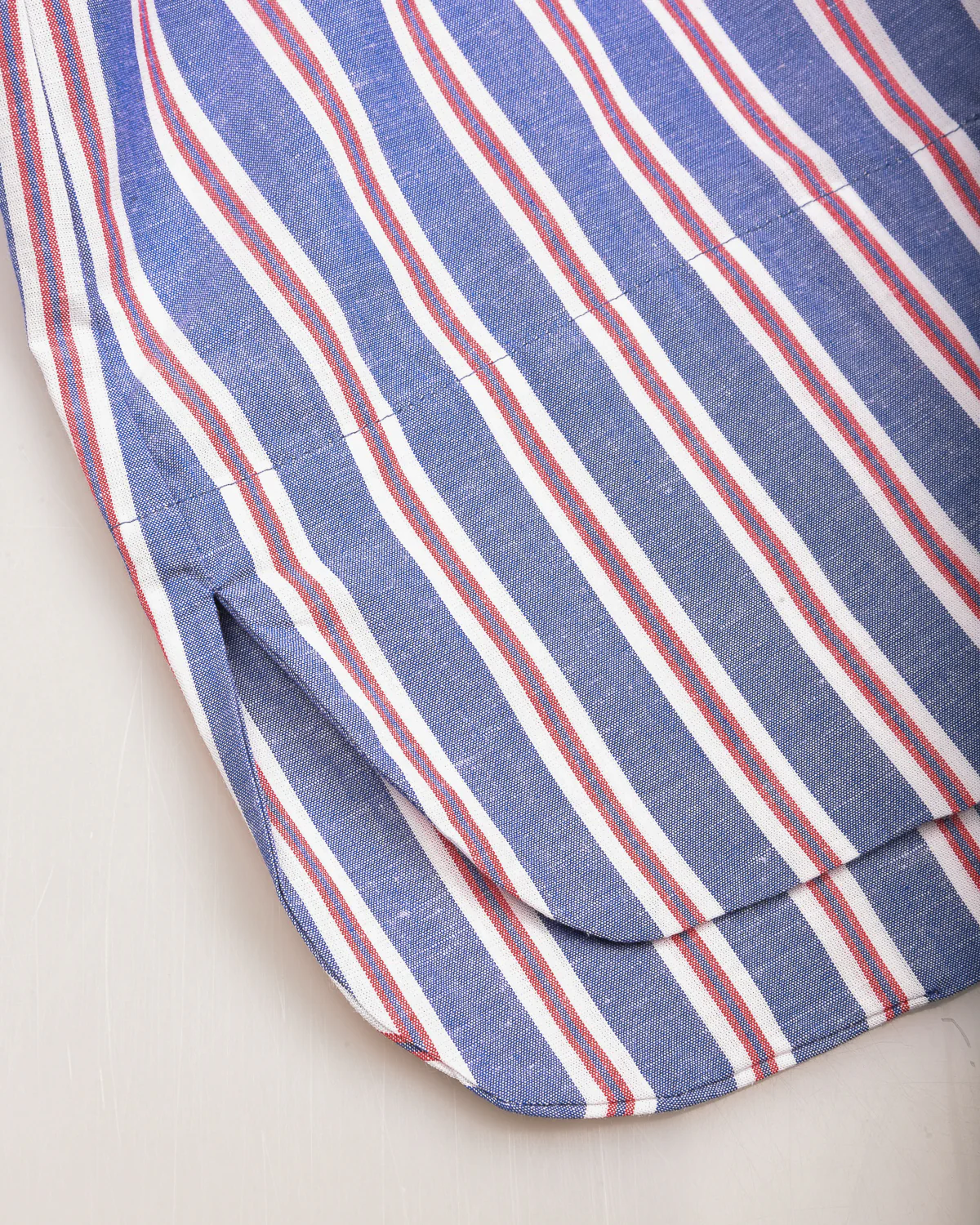 ARMOR LUX STRIPED SHIRT DRESS - SEAL/ECRU/ ROUGE - Image 6