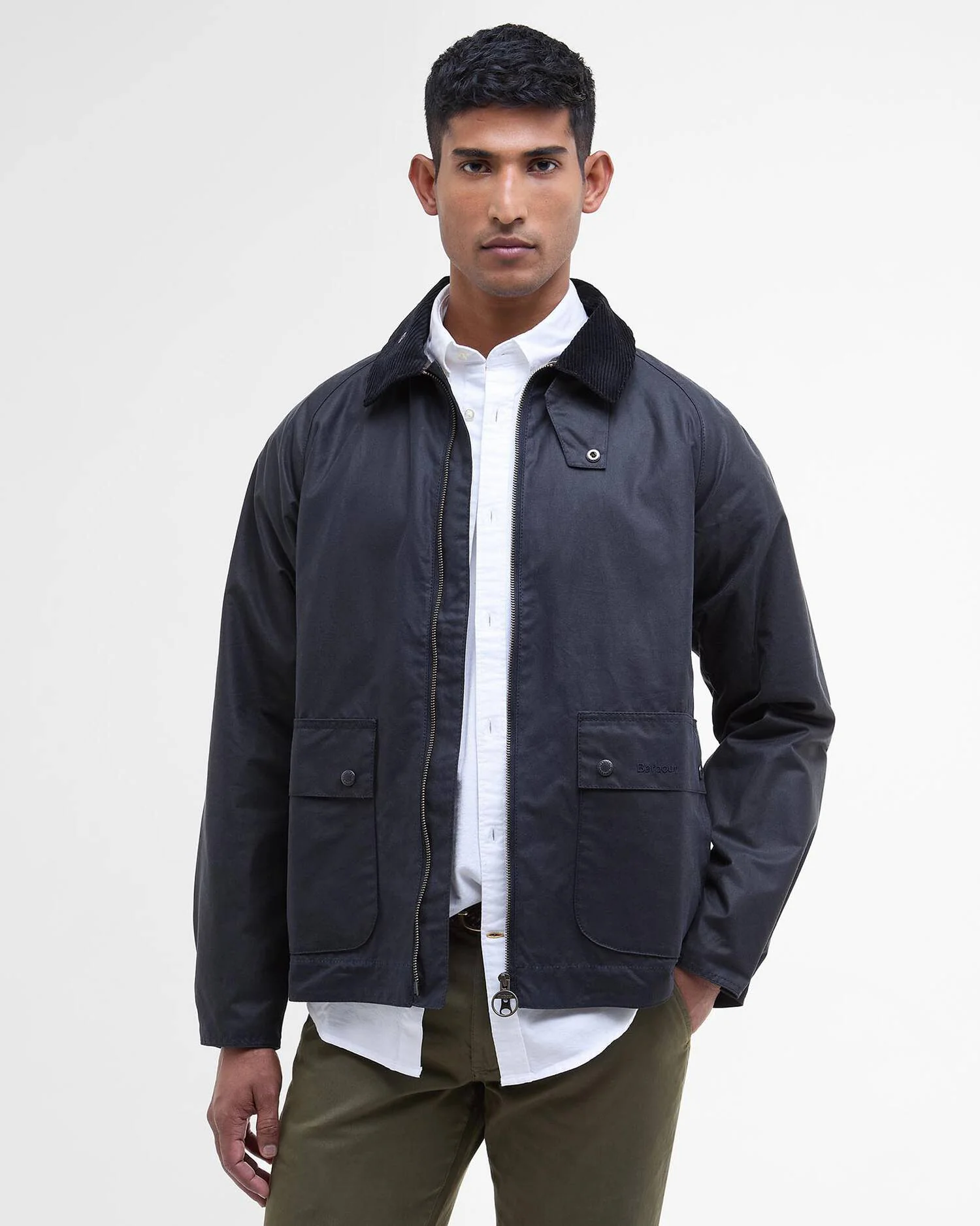 BARBOUR SHORT BEDALE WAXED JACKET -  CLASSIC NAVY - Image 2