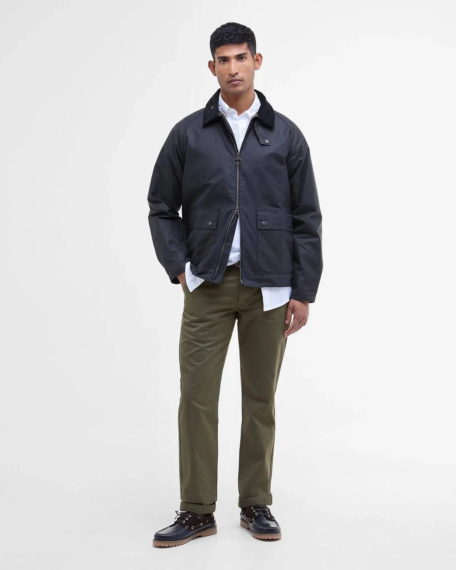 BARBOUR SHORT BEDALE WAXED JACKET -  CLASSIC NAVY - Image 3