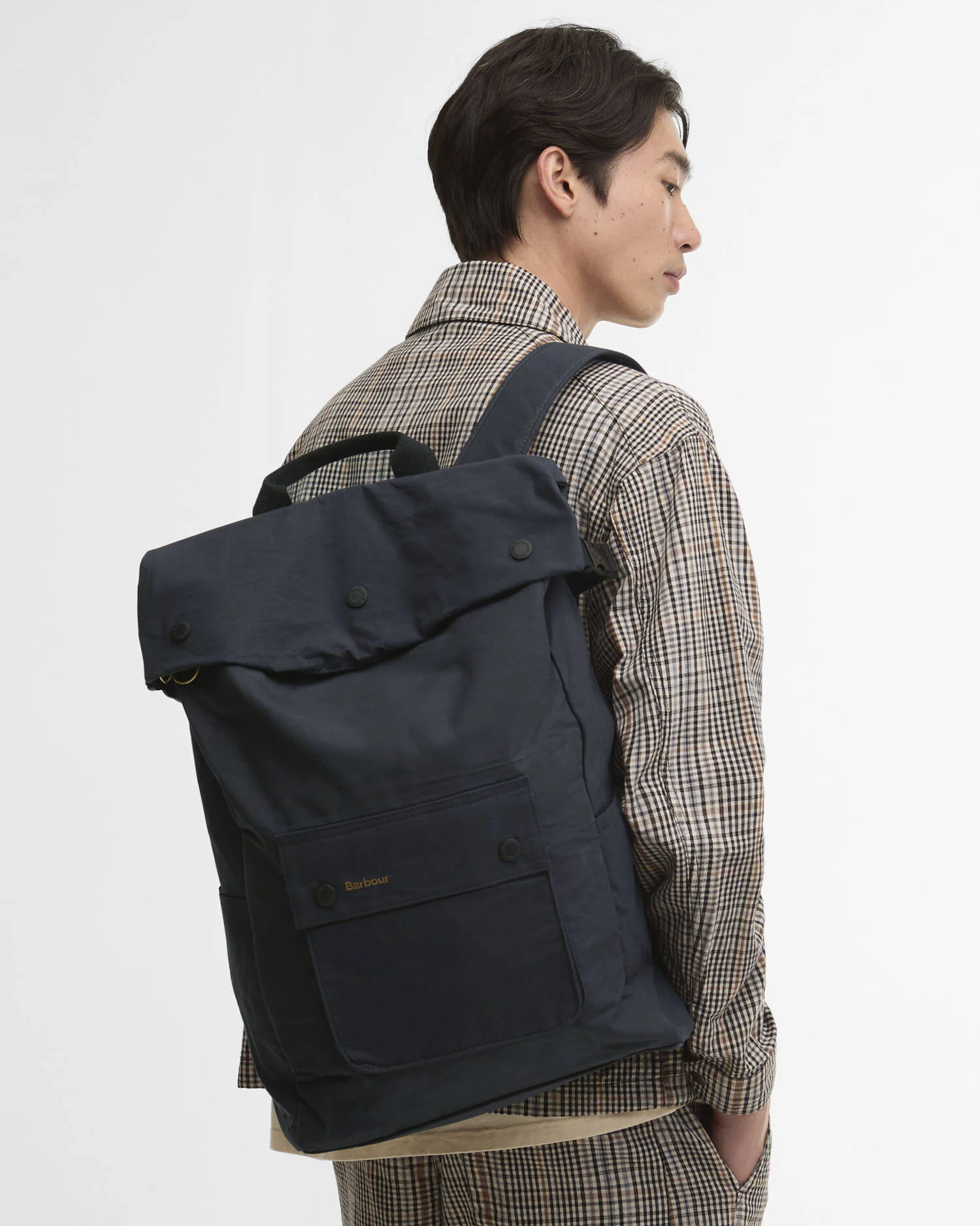 BARBOUR TRANSPORT FOLDOVER BACKPACK - NAVY - Image 2