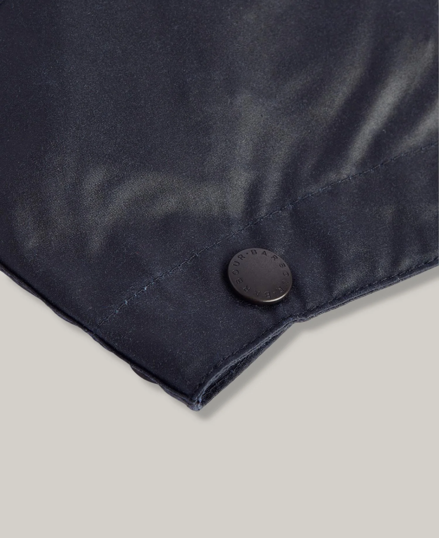BARBOUR WAXED COTTON HOOD - NAVY WITH PLAIN LINING - Image 3