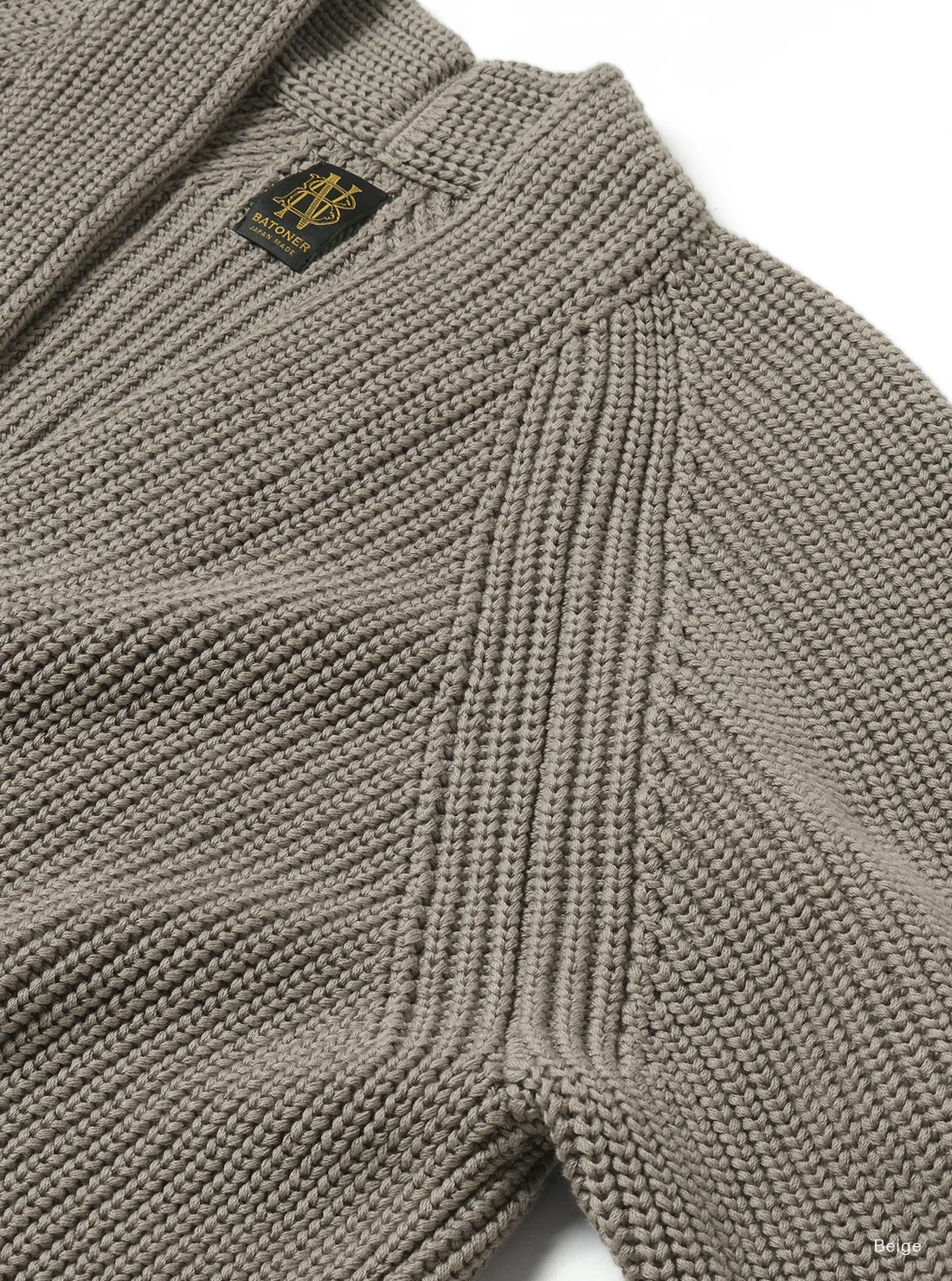 BATONER COTTON SIGNATURE WASO CARDIGAN - CHARCOAL - Image 4