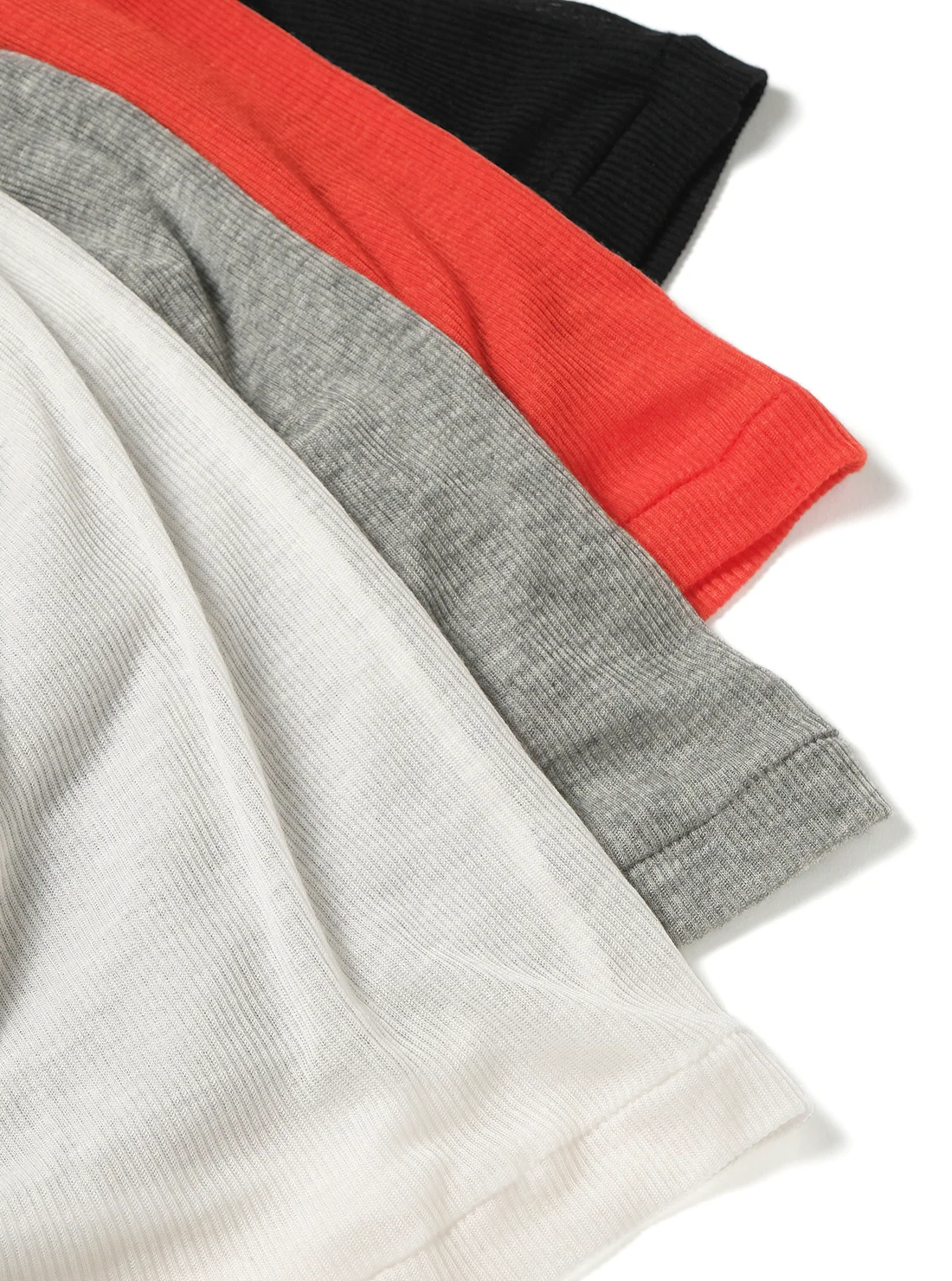 BATONER MELTY RIB U-NECK LONG SLEEVE T-SHIRT - BLACK - Image 3