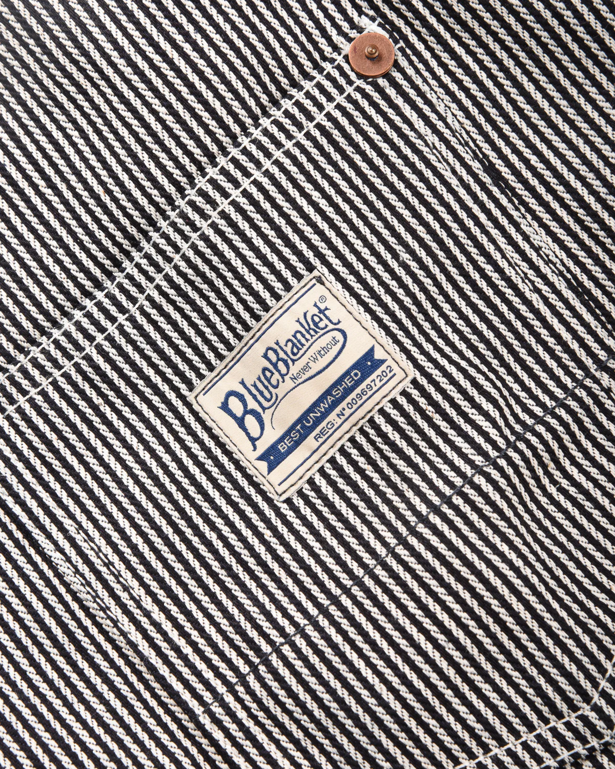 BLUE BLANKET JEANS J03 TYPE I JACKET - INDIGO HICKORY STRIPE - Image 5
