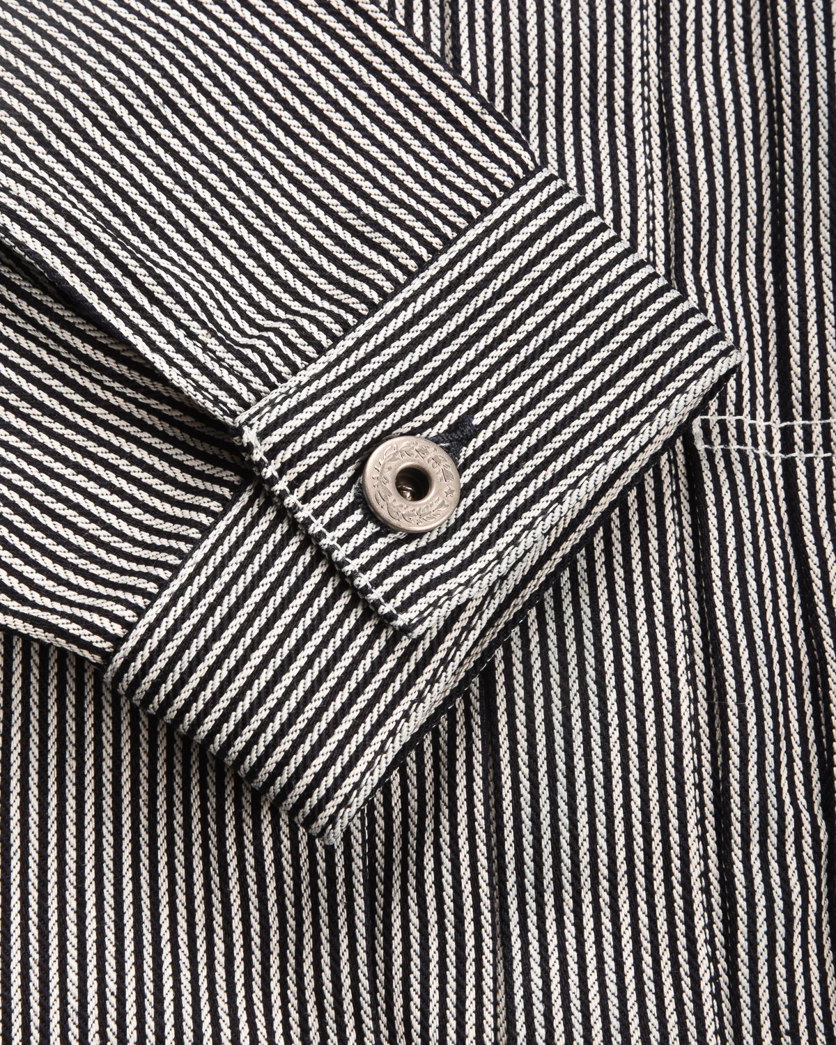BLUE BLANKET JEANS J03 TYPE I JACKET - INDIGO HICKORY STRIPE - Image 6