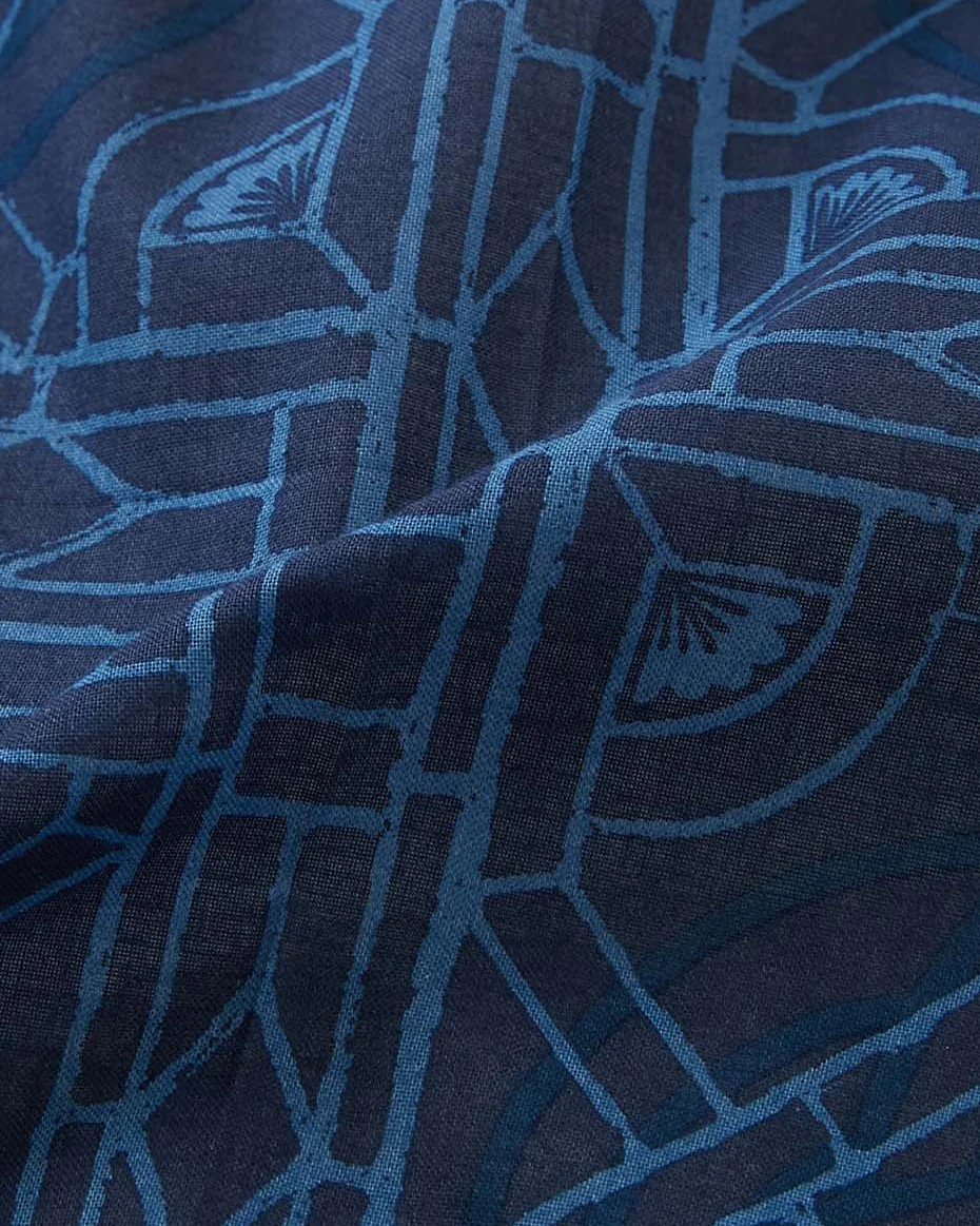 BLUE BLUE JAPAN MIZUHIKI 'GRID' BANDANA - DARK NAVY - Image 2
