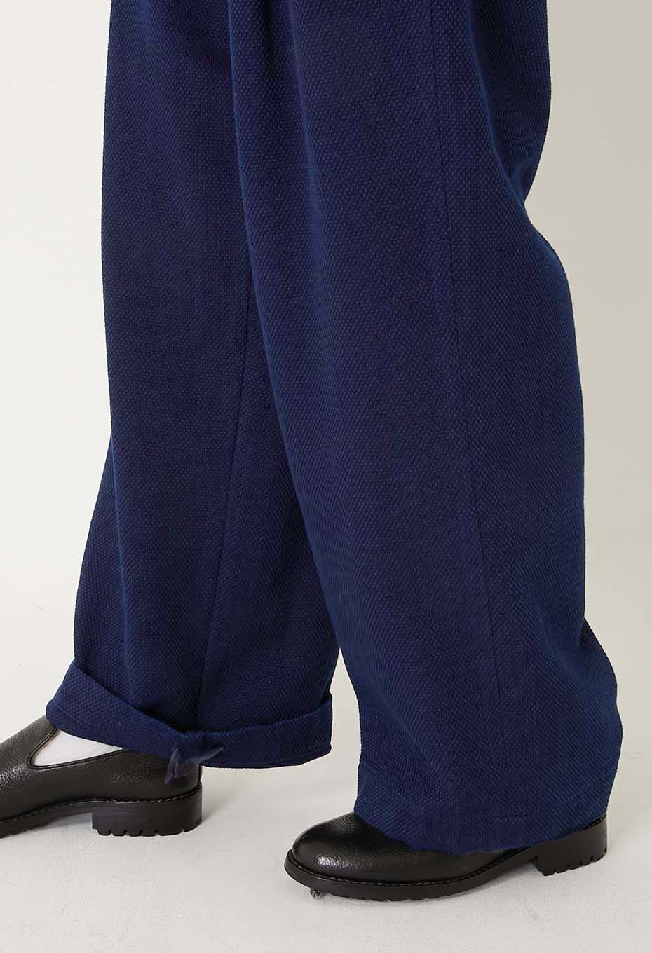 BLUE BLUE JAPAN PURE INDIGO LIGHT SASHIKO TUCKED WIDE PANTS - Image 7