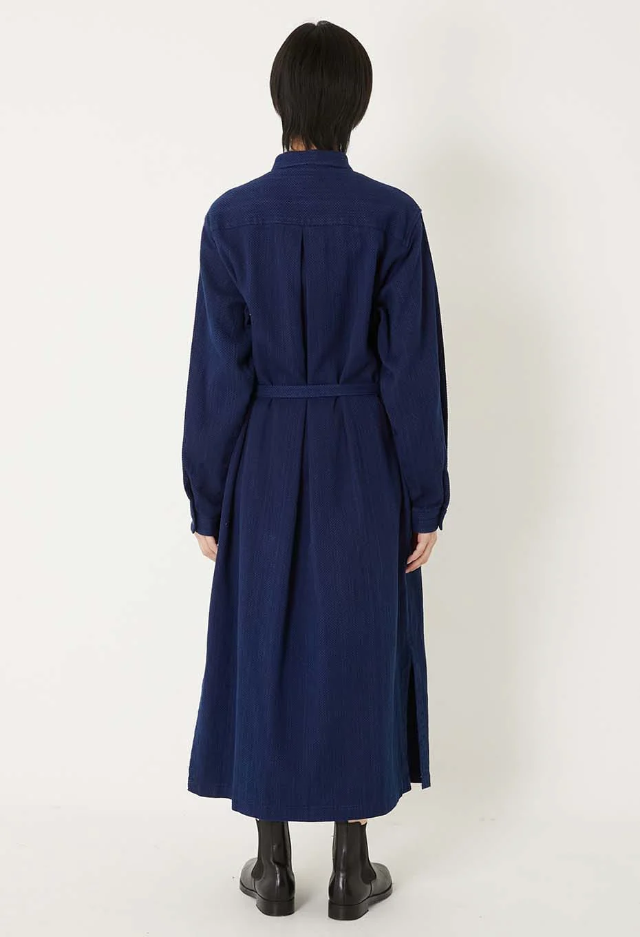 BLUE BLUE JAPAN WOMENS KASEZOME SASHIKO SHIRT DRESS - INDIGO - Image 5