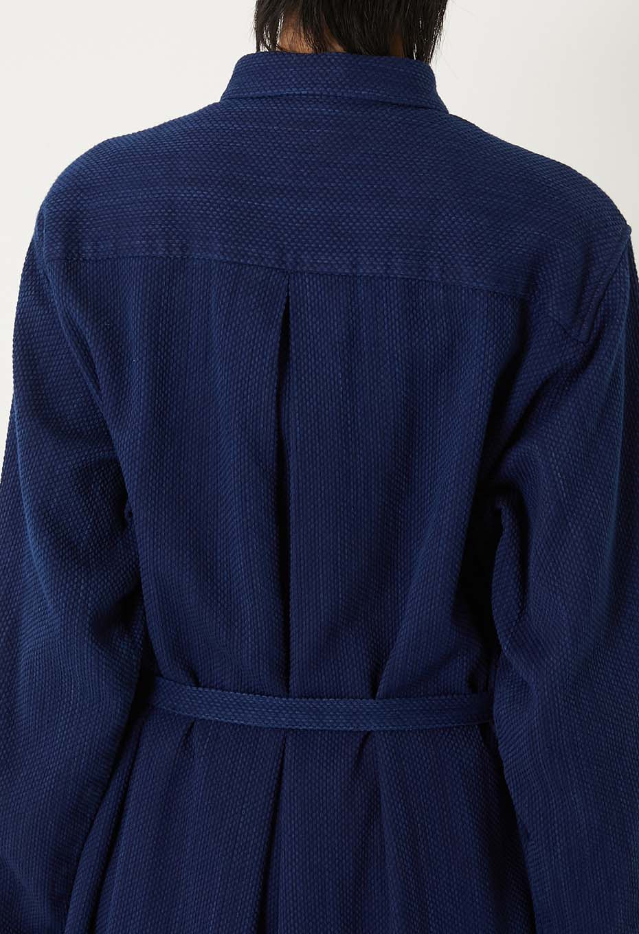 BLUE BLUE JAPAN WOMENS KASEZOME SASHIKO SHIRT DRESS - INDIGO - Image 6