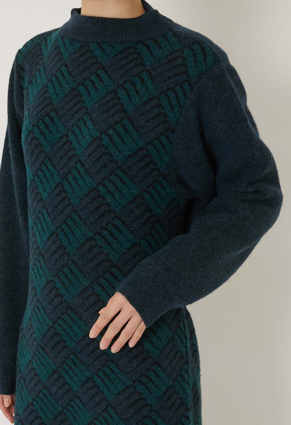 BLUE BLUE JAPAN WOMEN'S WIND AND WAVE PATTERN DRESS - TEAL - Image 6