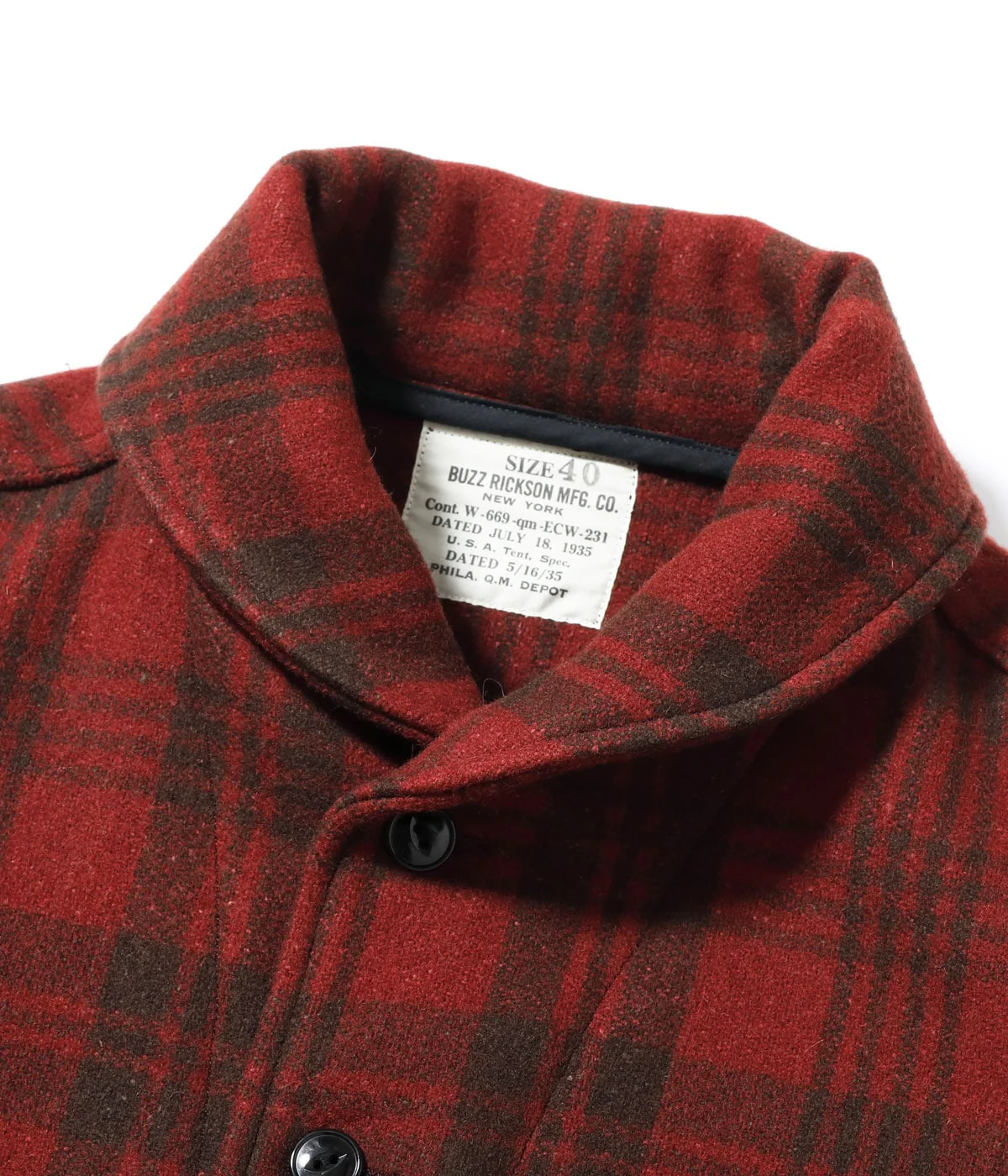 BUZZ RICKSON WOOL CIVILIAN CONSERVATION CORPS JACKET - RED PLAID - Image 3