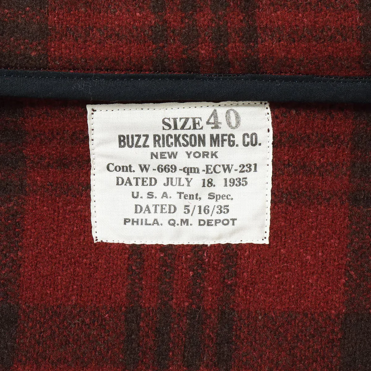 BUZZ RICKSON WOOL CIVILIAN CONSERVATION CORPS JACKET - RED PLAID - Image 4