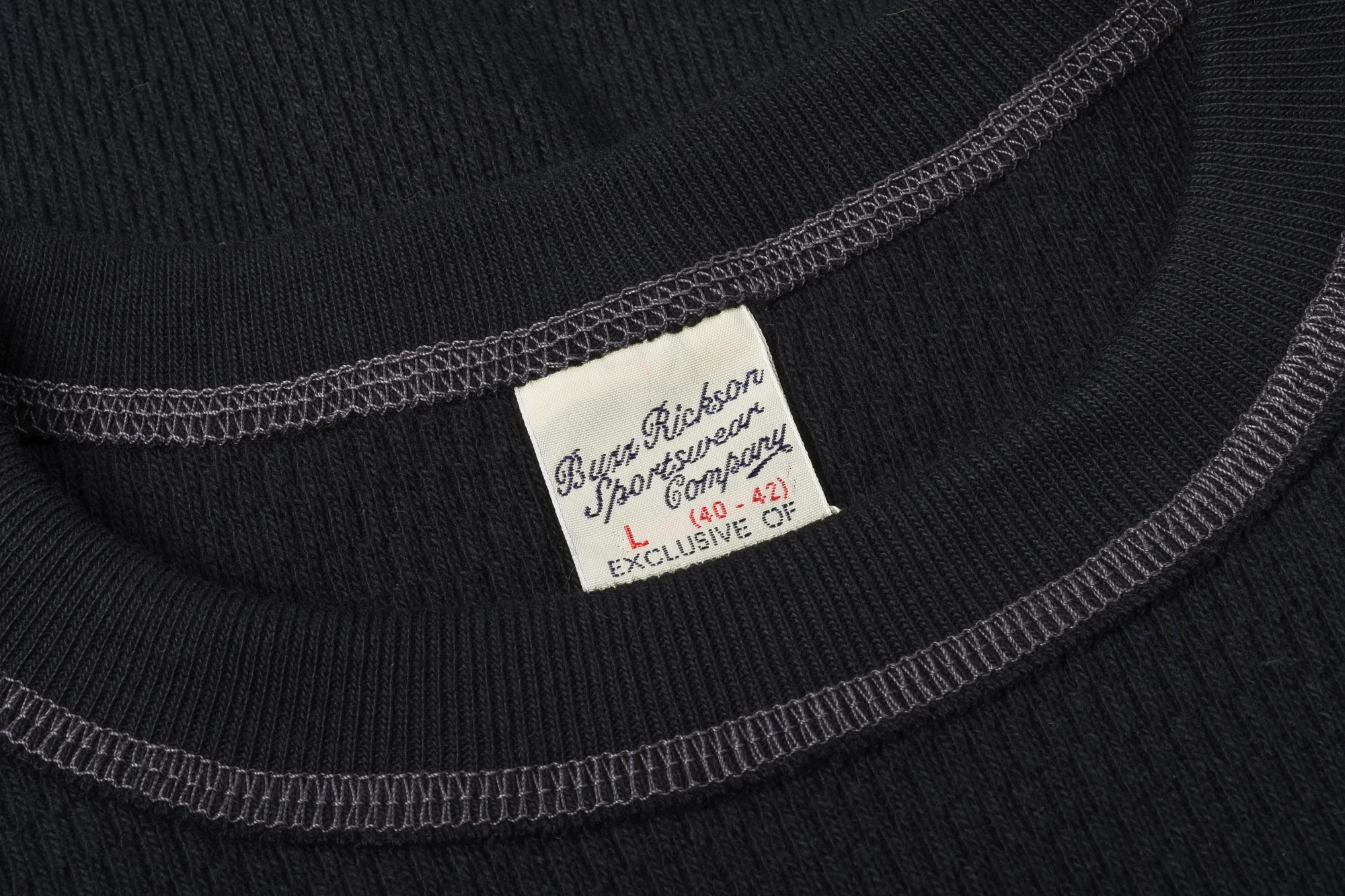 BUZZ RICKSON WAFFLE KNIT THERMAL - BLACK - Image 4