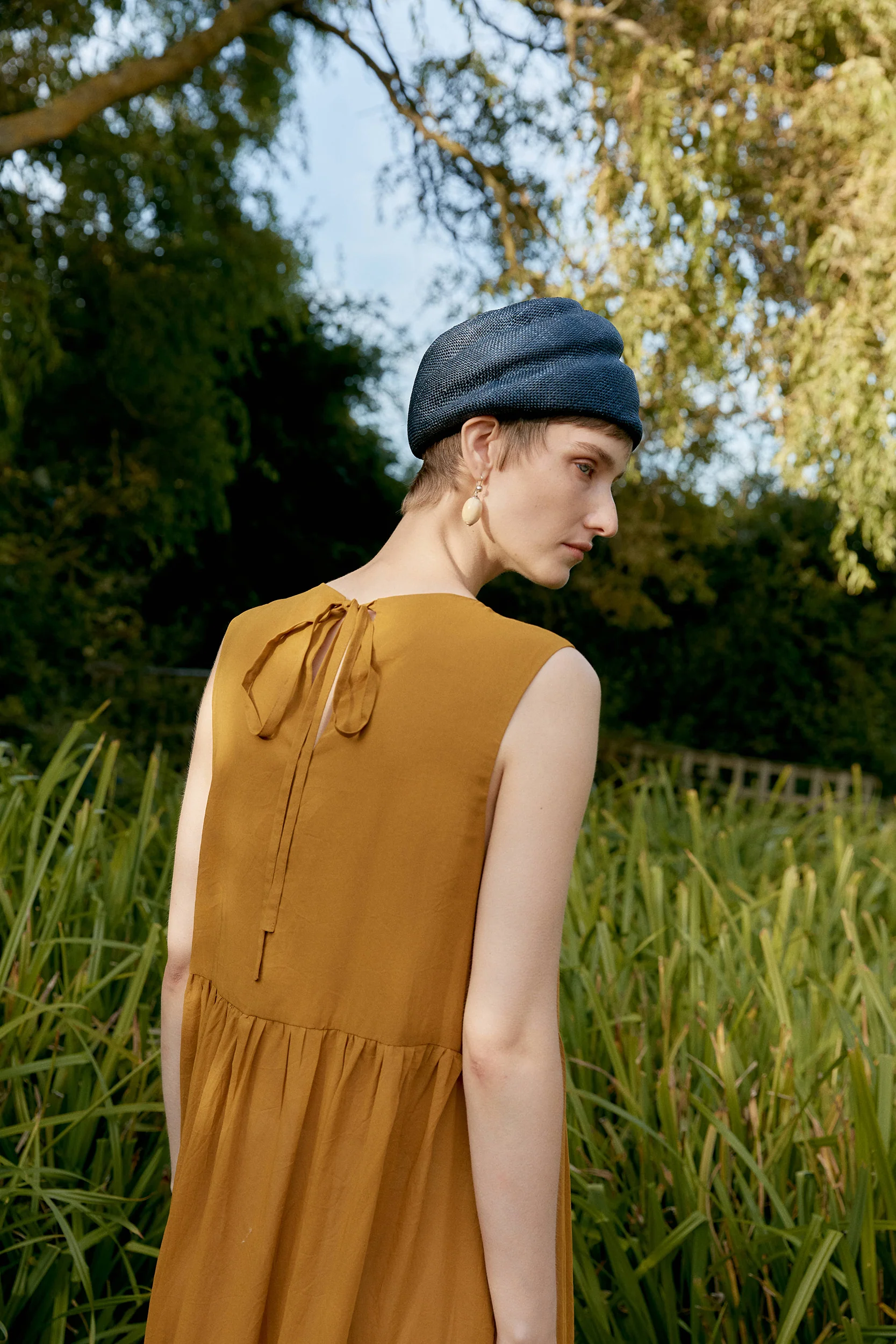 CAWLEY GENEVIEVE COTTON VIOLE DRESS - MUSTARD - Image 8
