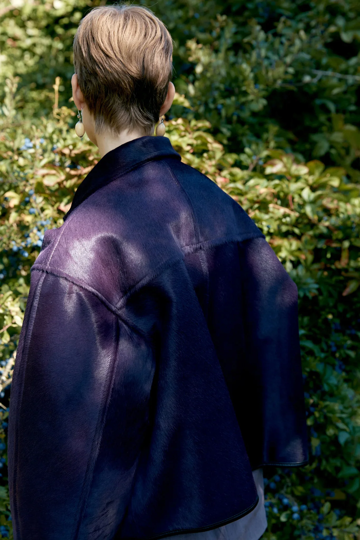 CAWLEY HAIR ON HIDE LEATHER FLYING JACKET - VIOLET - Image 6