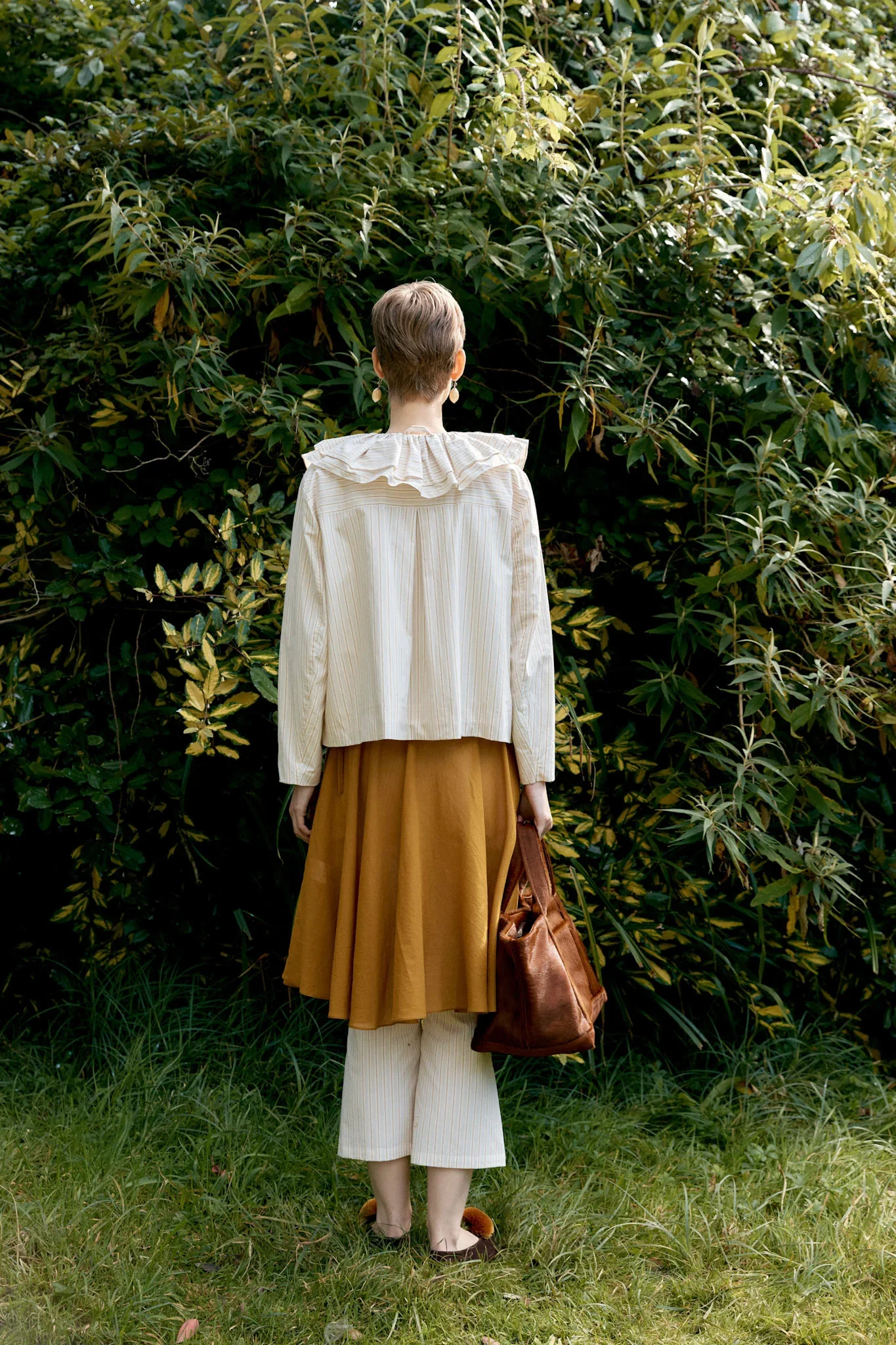 CAWLEY MUGWASHER STRIPE COTTON ROWAN JACKET - APRICOT STRIPE - Image 4