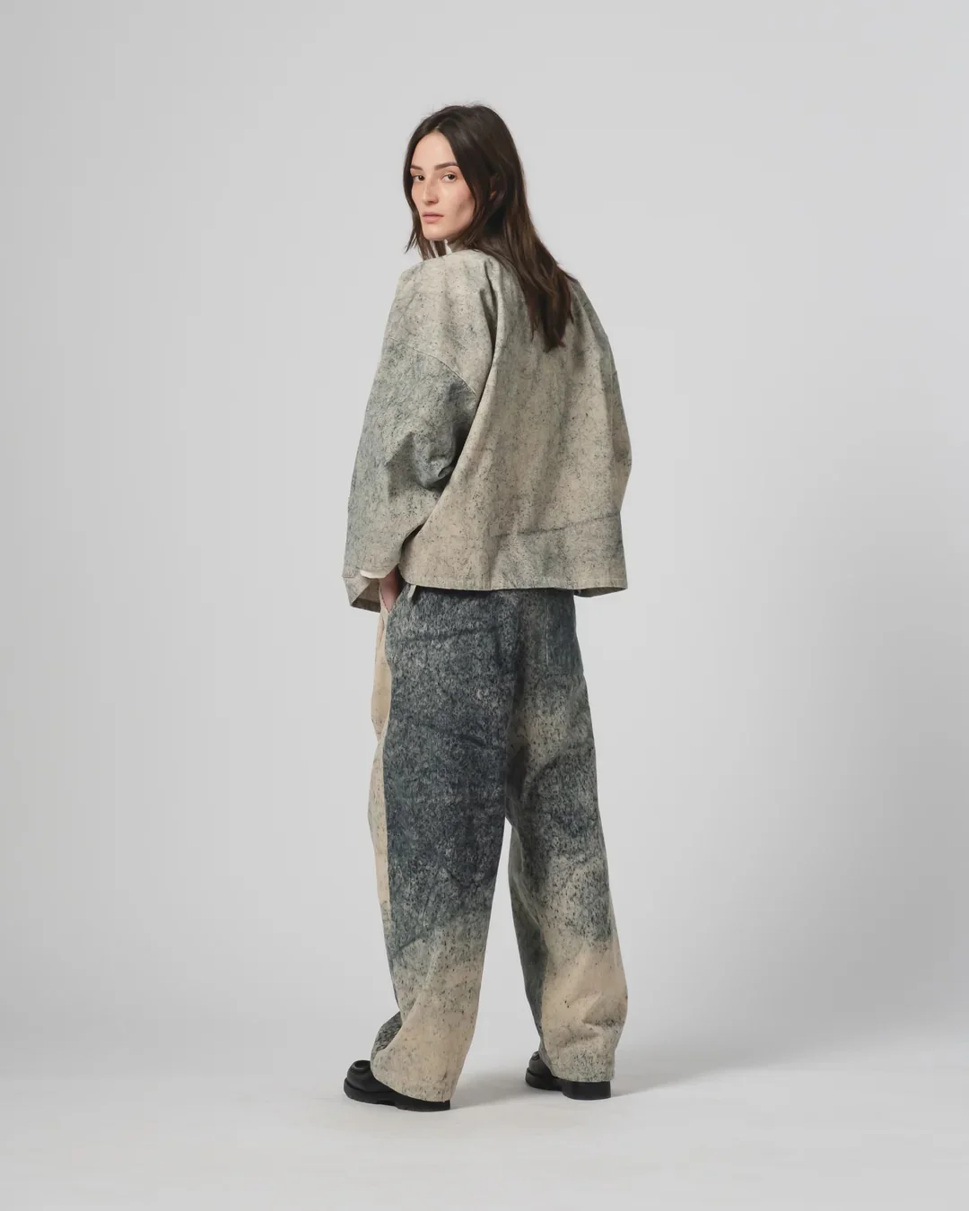 EAT DUST KIMONO - FELINO CORD - BEIGE/ INK - Image 10
