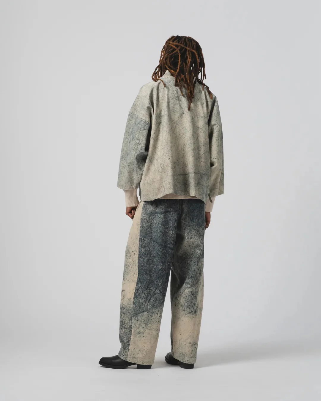 EAT DUST KIMONO - FELINO CORD - BEIGE/ INK - Image 6