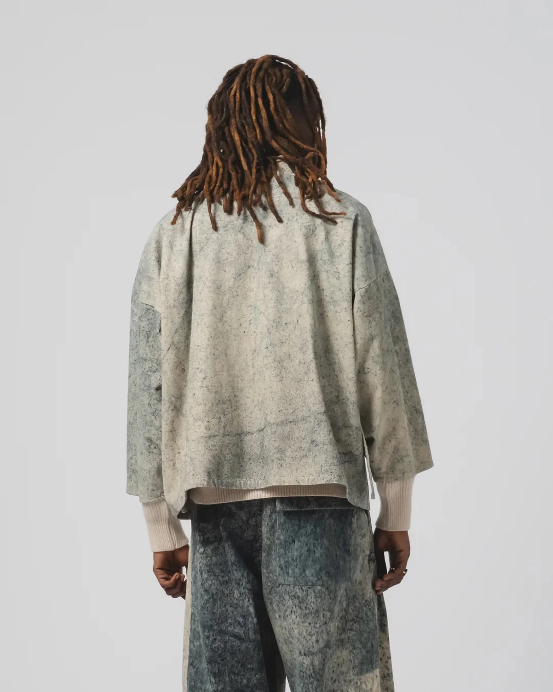 EAT DUST KIMONO - FELINO CORD - BEIGE/ INK - Image 9