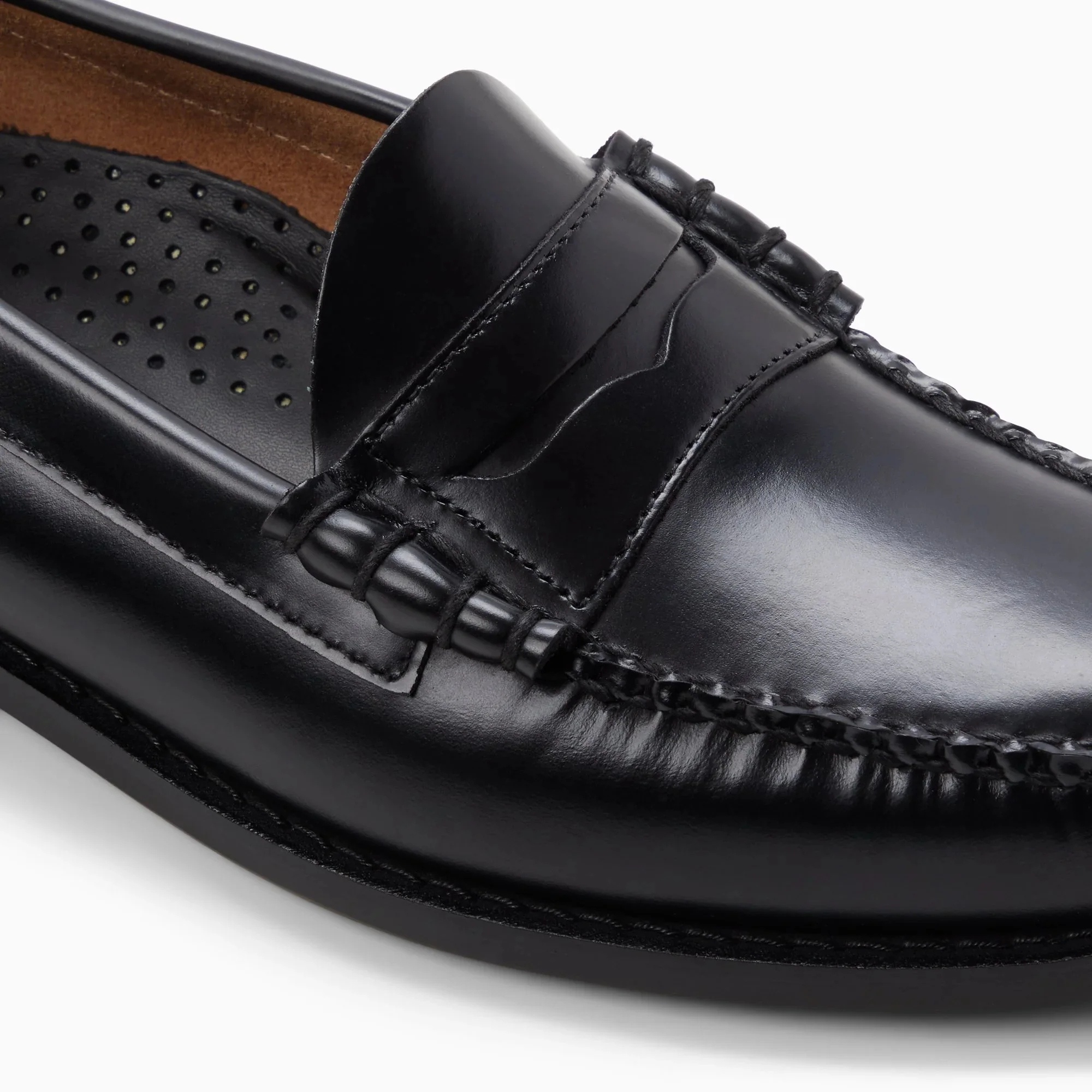 G. H. BASS - WEEJUN LARSON MOC PENNY LOAFER - BLACK LEATHER - Image 6