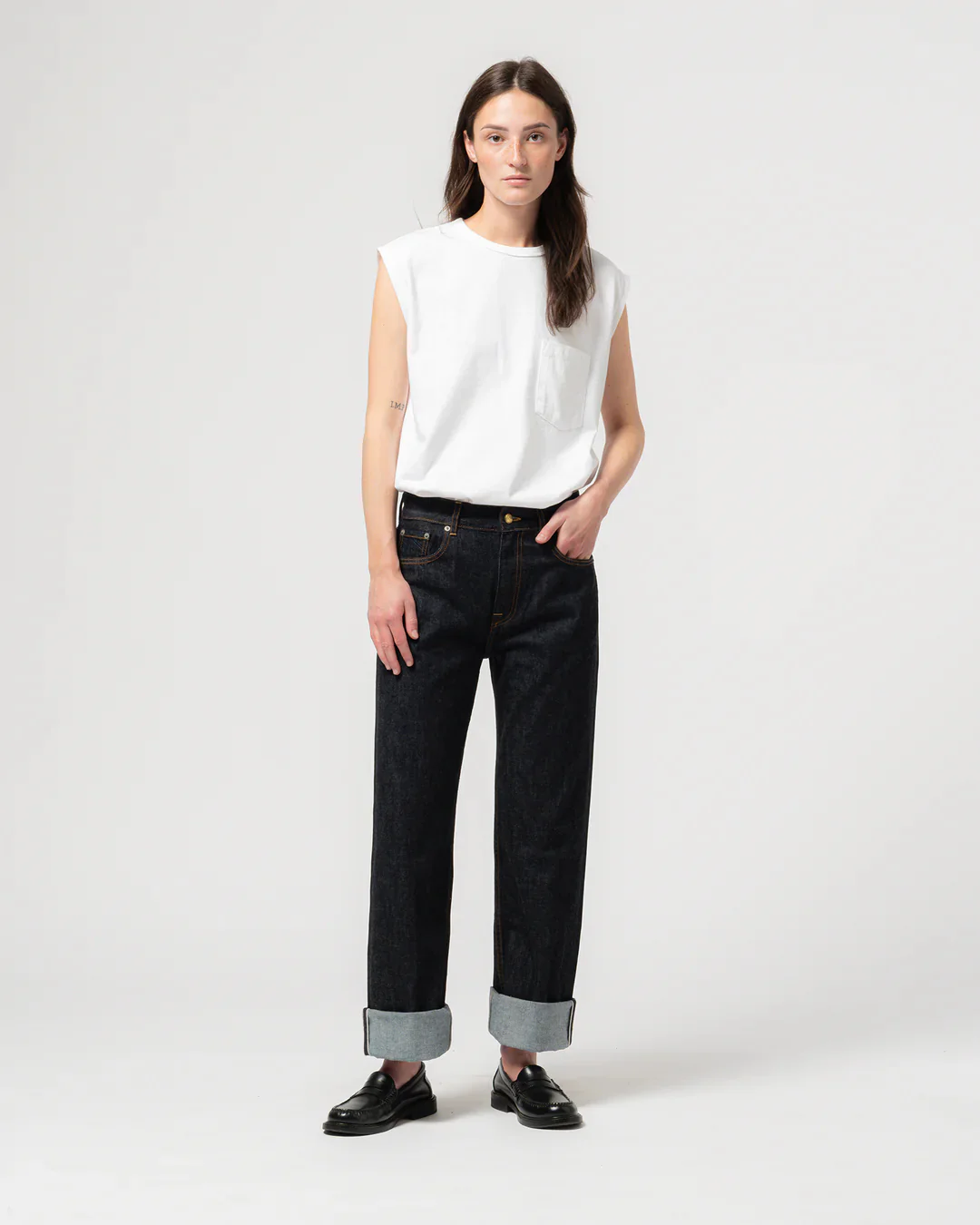 GIRLS OF DUST GEORGIA STRAIGHT SELVEDGE ECO DENIM - INDIGO BLUE