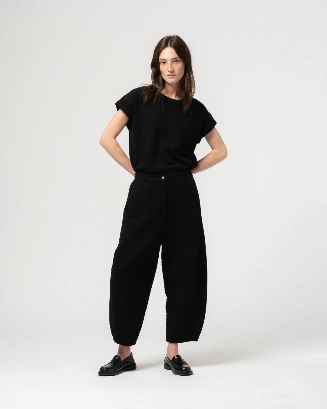 GIRLS OF DUST KARATE PANTS - SASHIKO COTTON - BLACK - Image 3