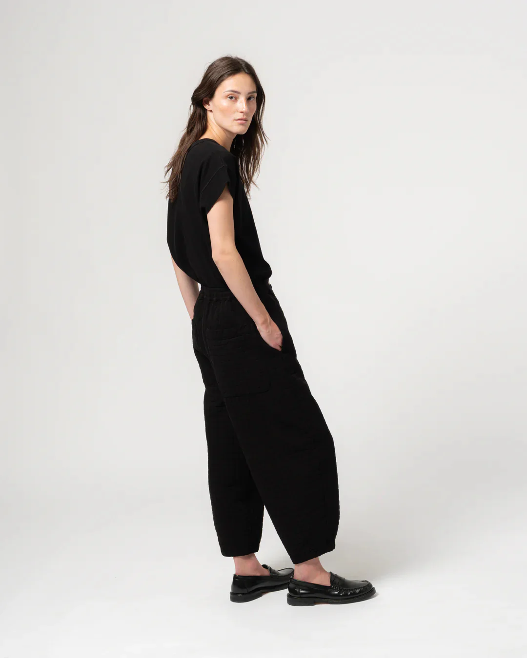 GIRLS OF DUST KARATE PANTS - SASHIKO COTTON - BLACK - Image 5