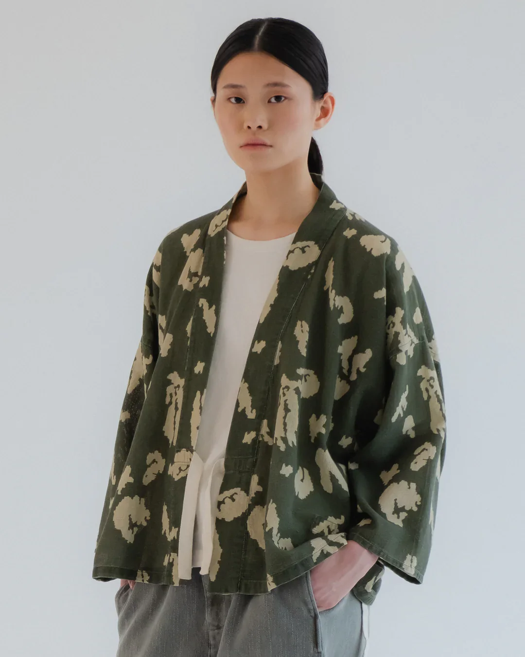 GIRLS OF DUST KIMONO - CLOUD CAMO MESH - LIGHT GREEN/ OFF WHITE - Image 4