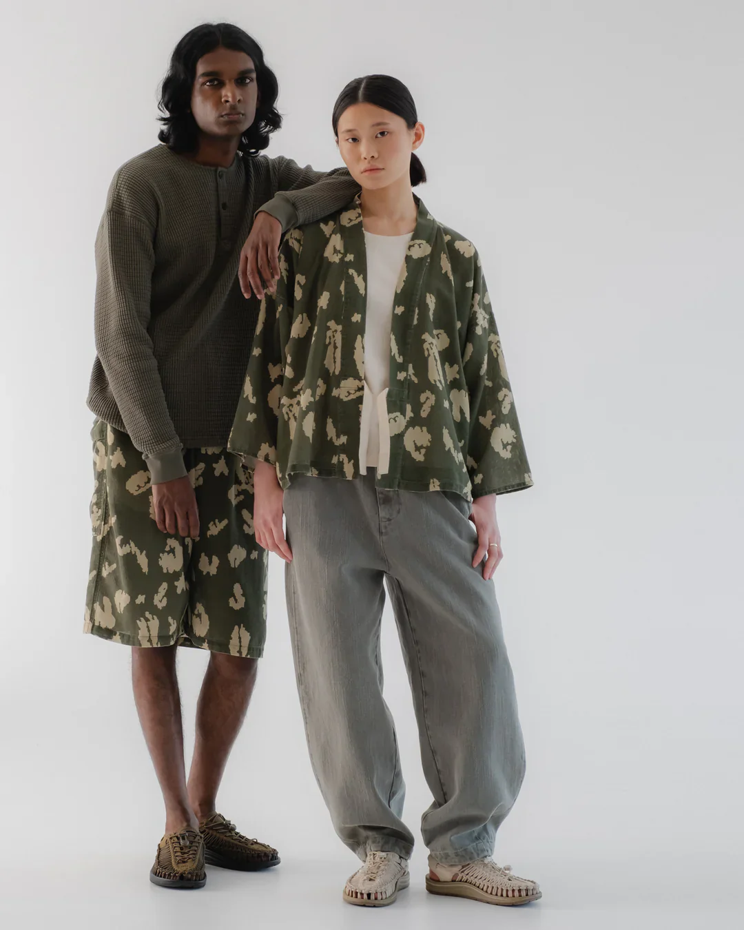 GIRLS OF DUST KIMONO - CLOUD CAMO MESH - LIGHT GREEN/ OFF WHITE - Image 6
