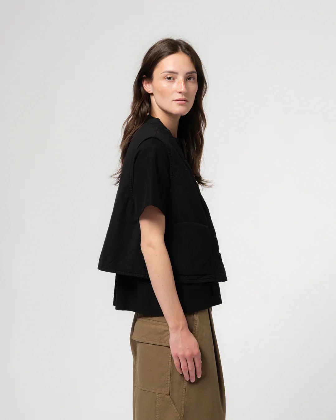 GIRLS OF DUST PADDED CORK VEST -  FADED BLACK - Image 3