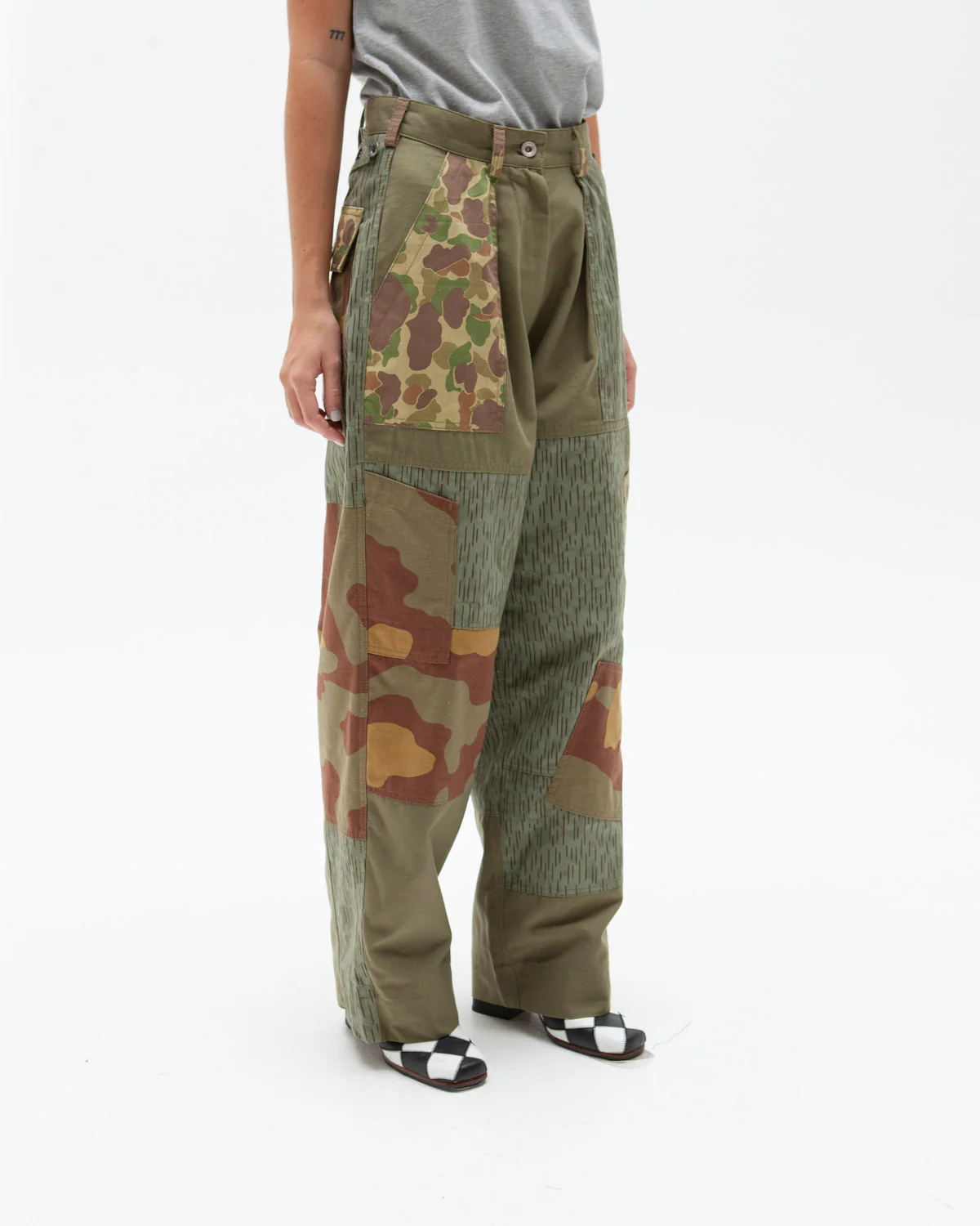 GOOD OL WHATS-HER-FACE BY W'MENSWEAR UNISEX FREEDOM FLIGHT TROUSER - ARMY CAMO - Image 3