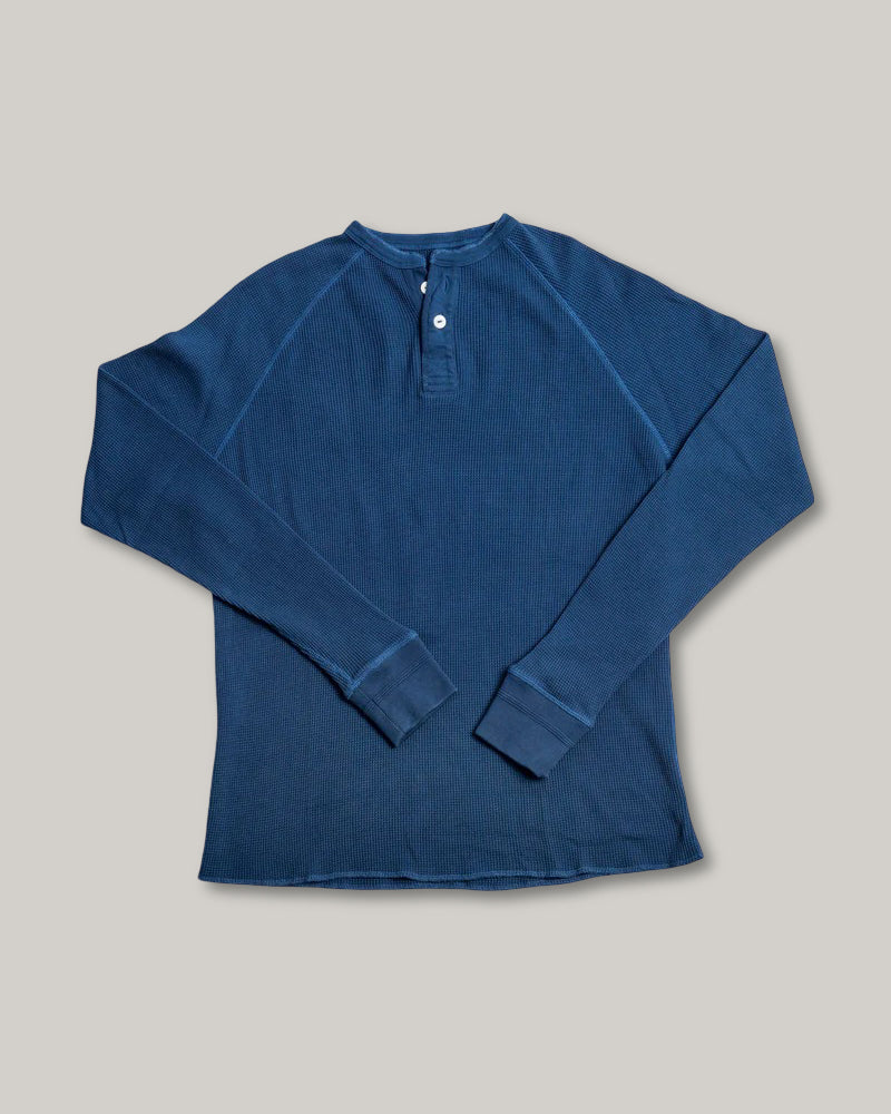 HEIMAT HENLEY WAFFLE TOP - INK