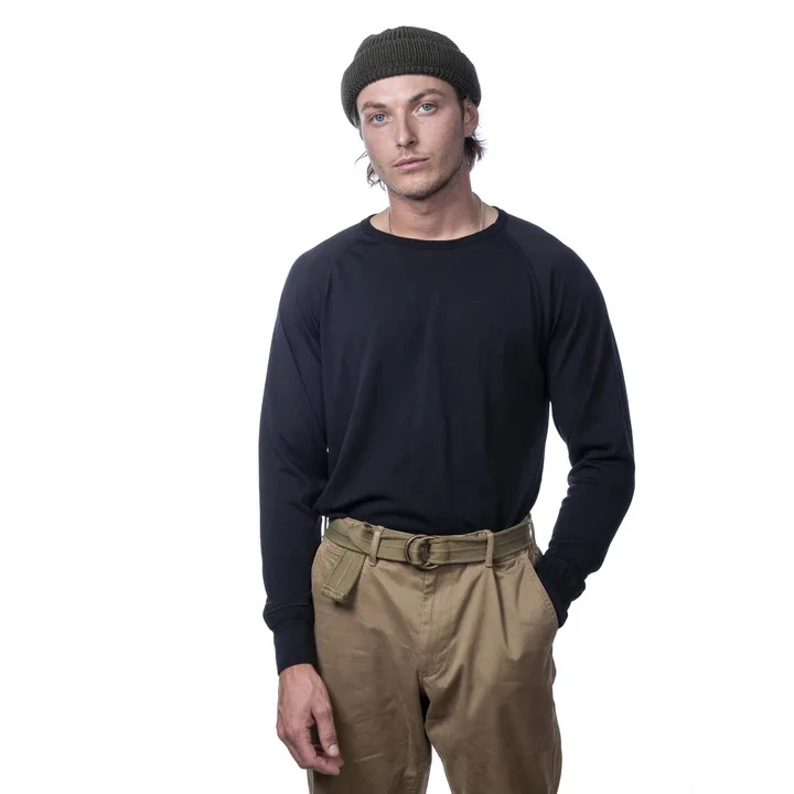 HEIMAT MERINO RAGLAN LONG SLEEVE TEE - SCHWARZ - Image 3
