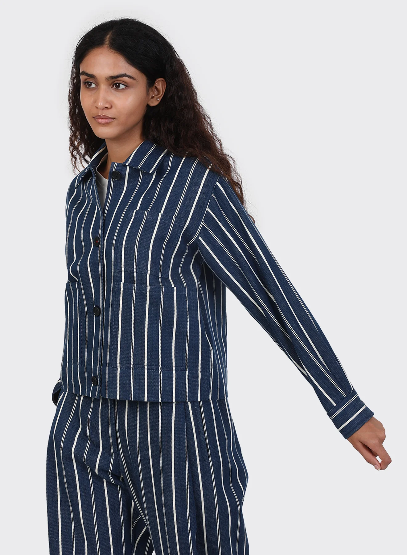 KARDO BHARTI TROUSERS - INDIGO STRIPE - Image 7