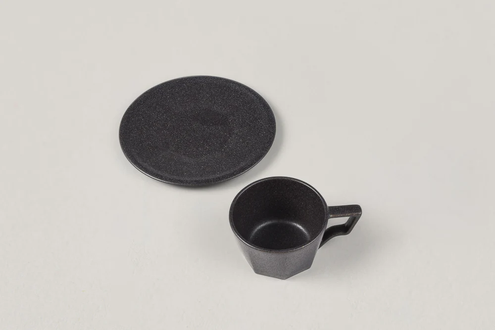 KINTO OCT CUP & SAUCER 80ML - BLACK - Image 3