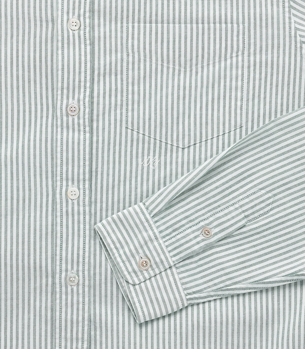 KNICKERBOCKER "BEEFY" COTTON ICON OXFORD SHIRT - NAVY STRIPE - Image 3