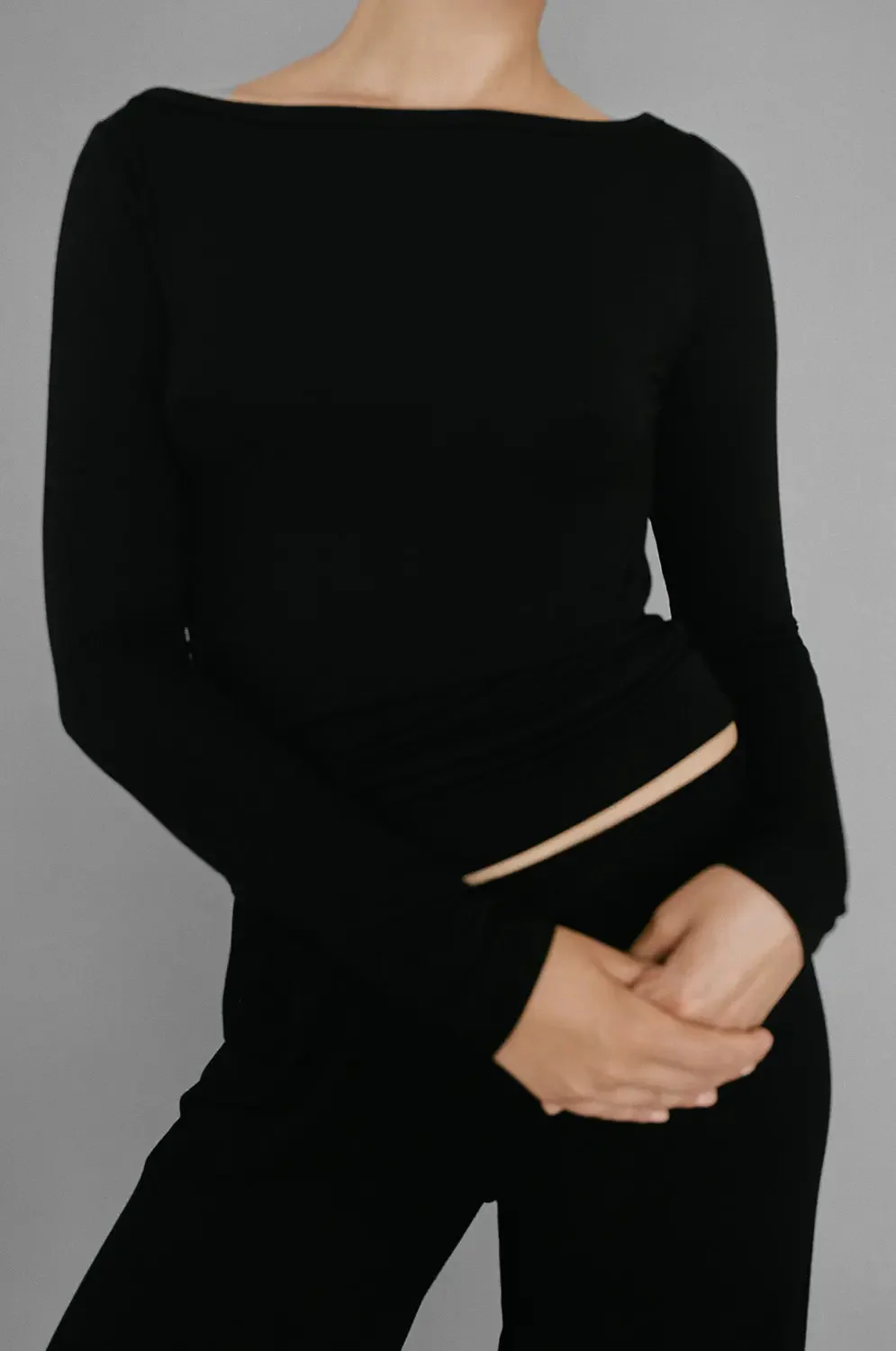 KYE INTIMATES RECLINE BATEAU LONGSLEEVE - BLACK - Image 3