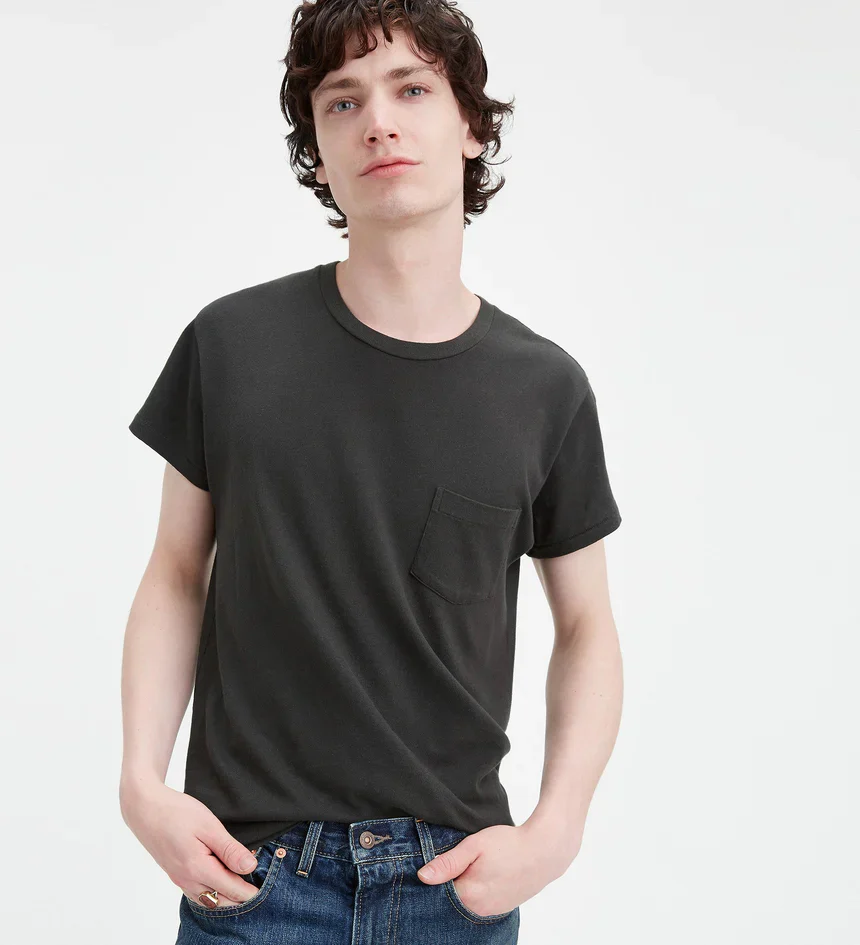 LEVI'S VINTAGE CLOTHING 1950's SPORTSWEAR TEE - BLACK - Image 3