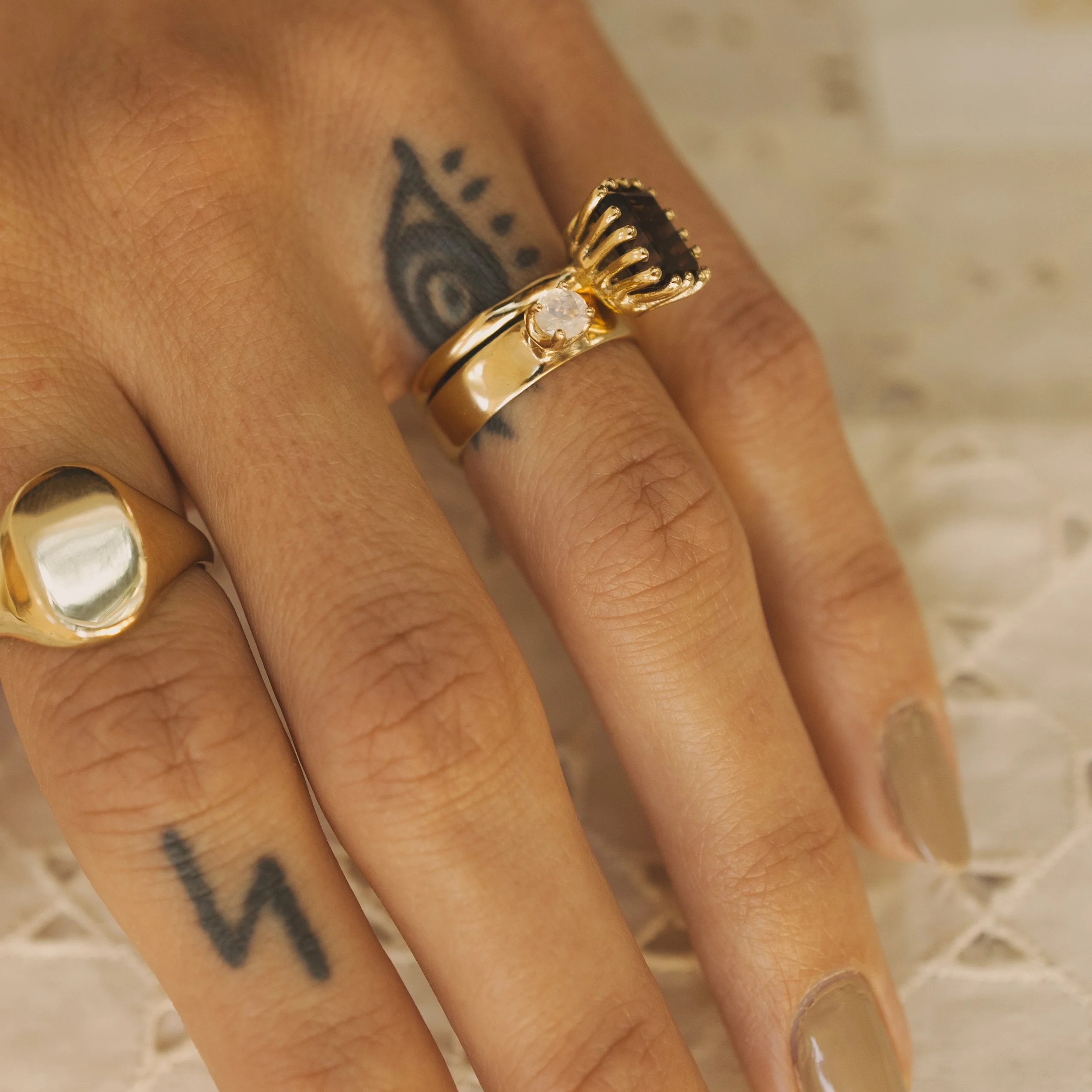 MEREWIF RAMONA GOLD RING  -  SMOKY TOPAZ - Image 5