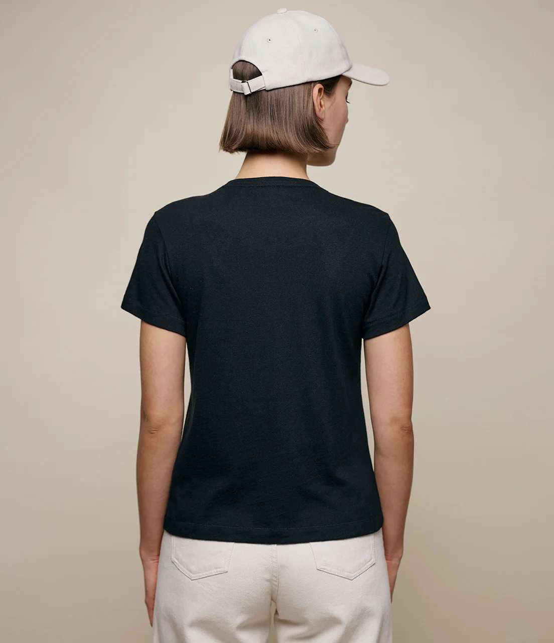 MERZ B. SCHWANEN COTTON - CASHMERE WOMEN'S T-SHIRT - DEEP BLACK - Image 3